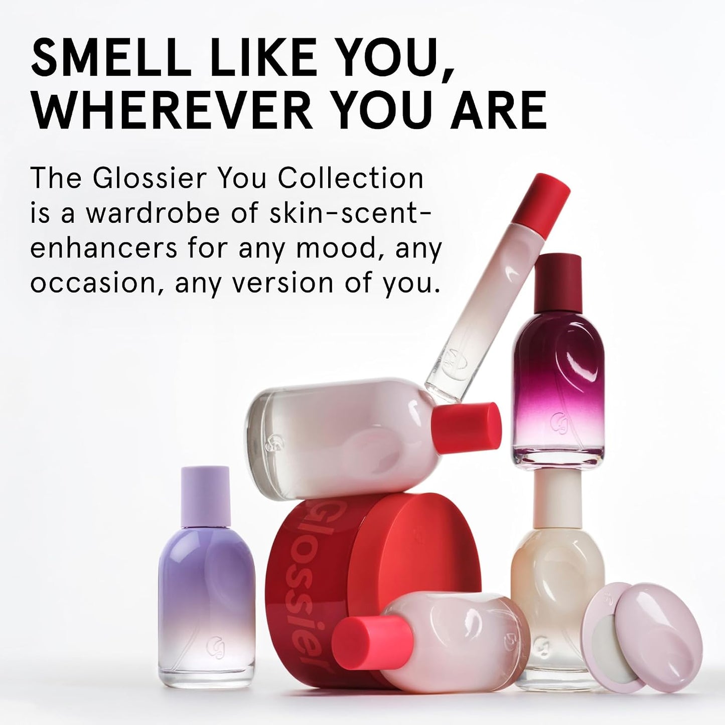 Hot Glossier You Eau de Parfum, Unisex Skin-Scent Enhancer, Travel 8 ml | Warm, Musky & Spicy, Pink Pepper, Iris & Ambrox Base Notes, Smells Different on Everyone, Layer & Mix to Match Your Mood