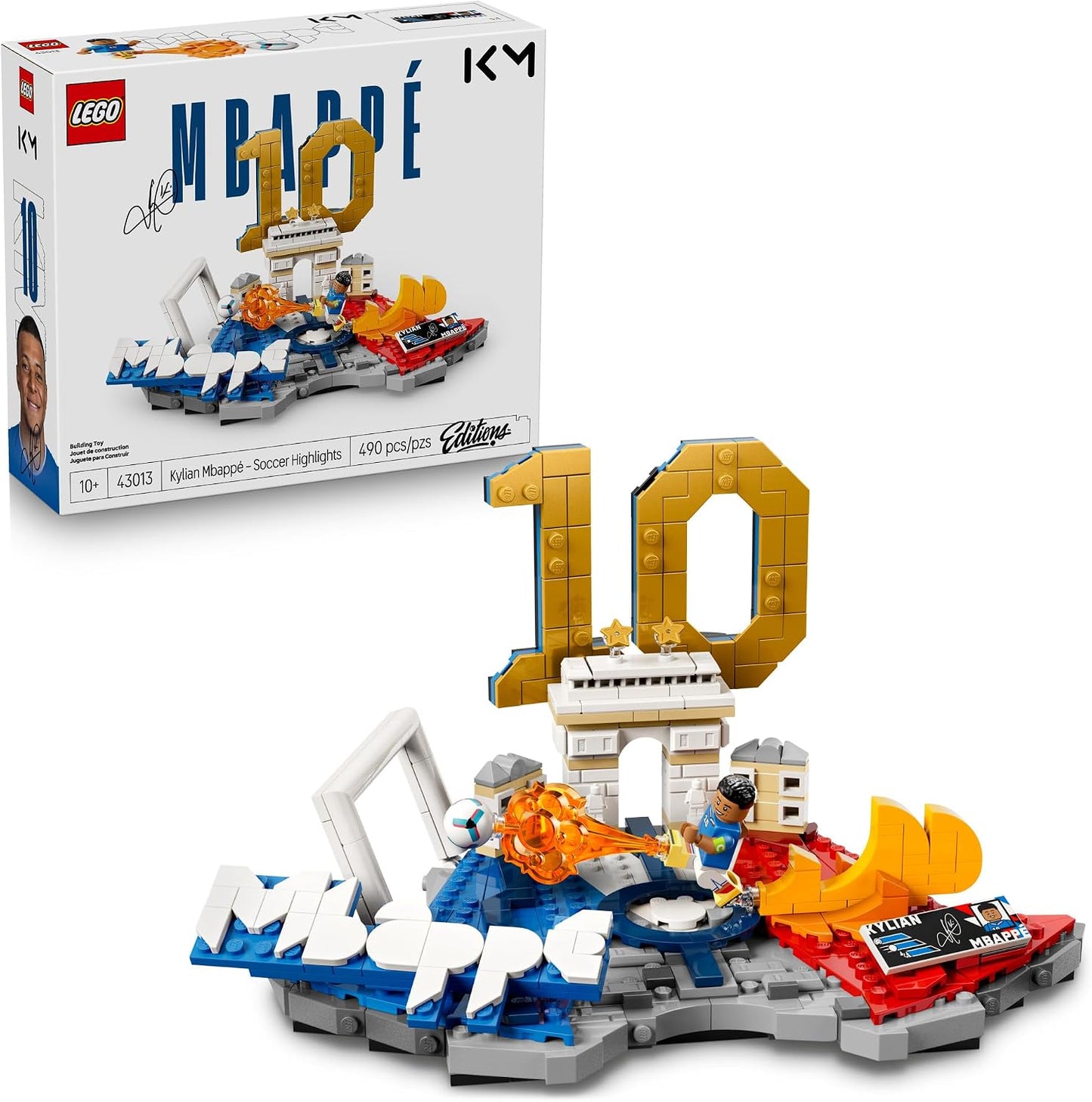 HotLEGO Editions Kylian Mbappé – Soccer Highlights - Building Set for Boys & Girls, Ages 10+ - Collectible Soccer Gift with Plaque - Kids Bedroom or Shelf Decor - 43013