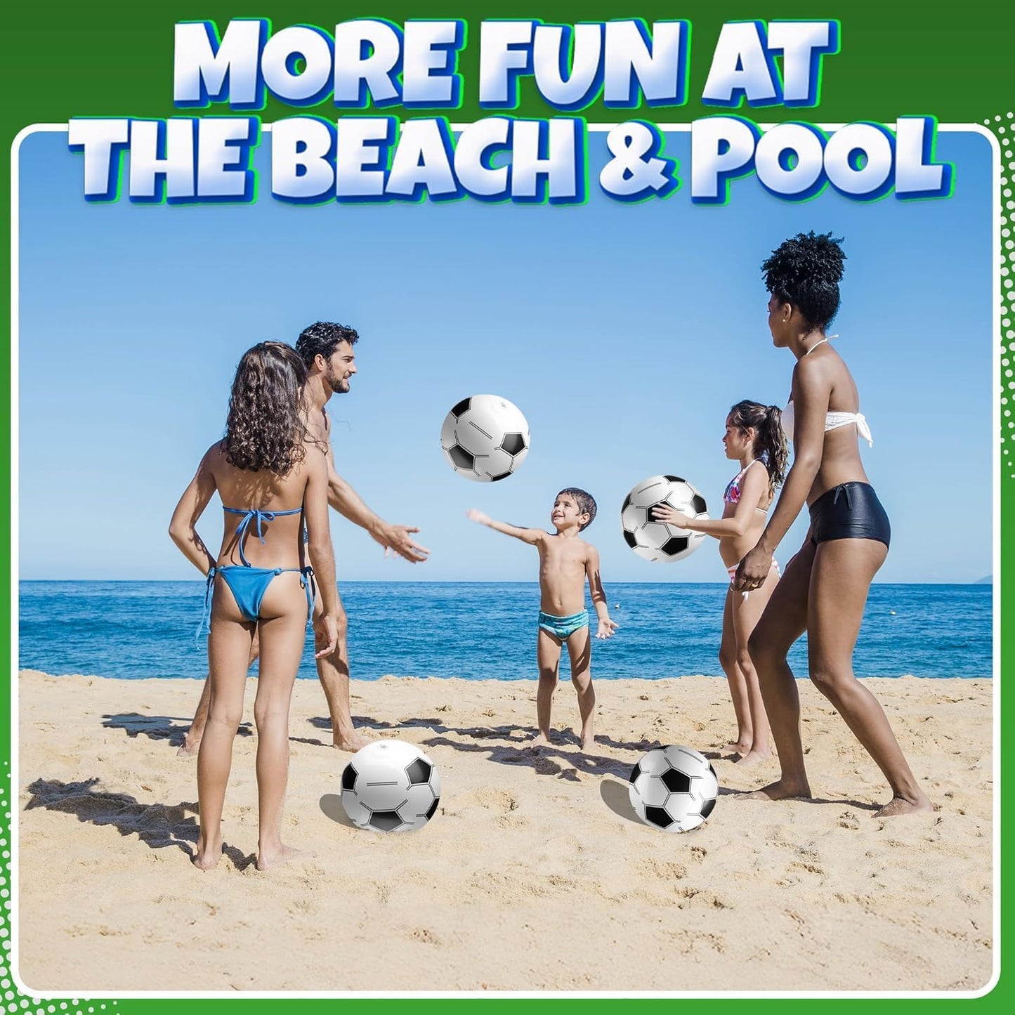 HotBedwina Inflatable Soccer Balls (Pack of 12) 16-inch, Beach Balls Bulk for Beach Toys & Soccer Birthday Party Decorations & Party Favors for Kids, Goodie Bags Stuffers