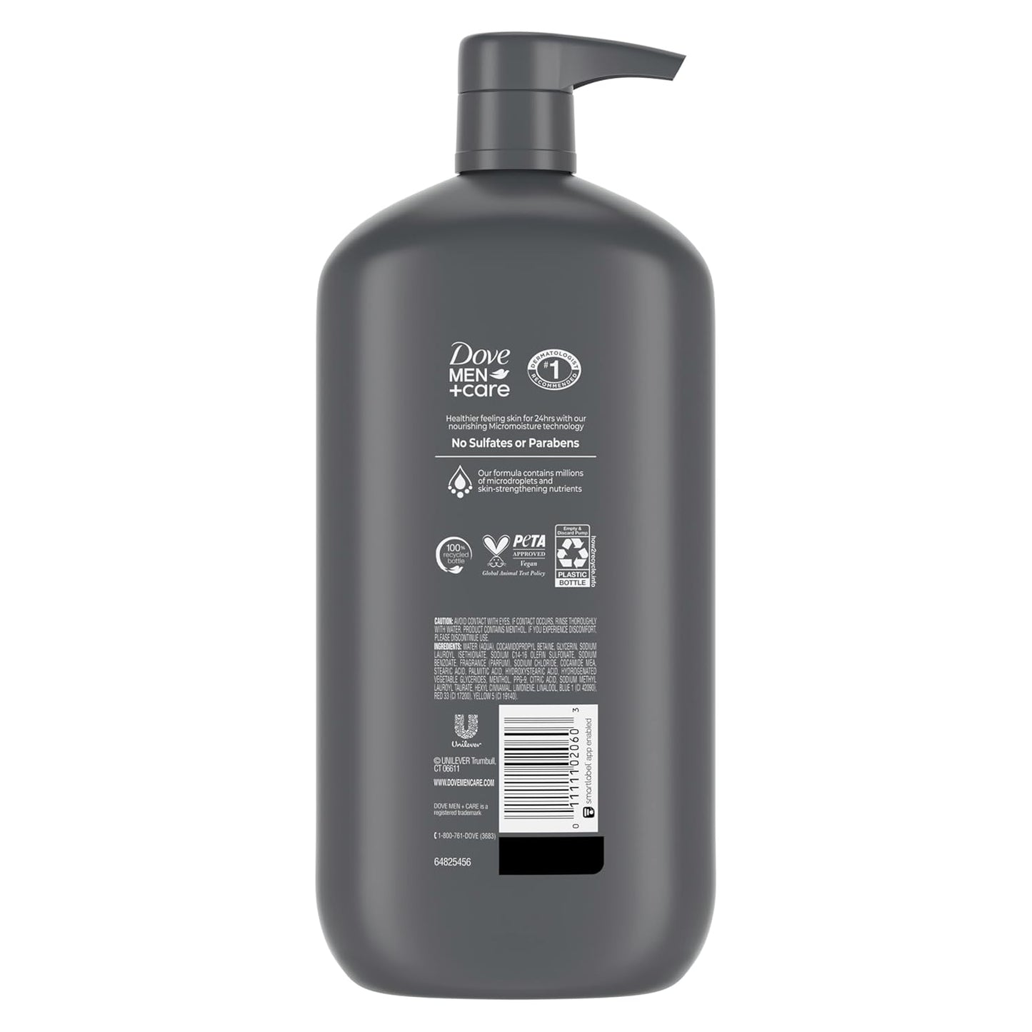 HotDOVE MEN + CARE Body and Face Wash Refreshing Extra Fresh Men's Body Wash with 24-Hour Nourishing Micromoisture Technology 30 oz