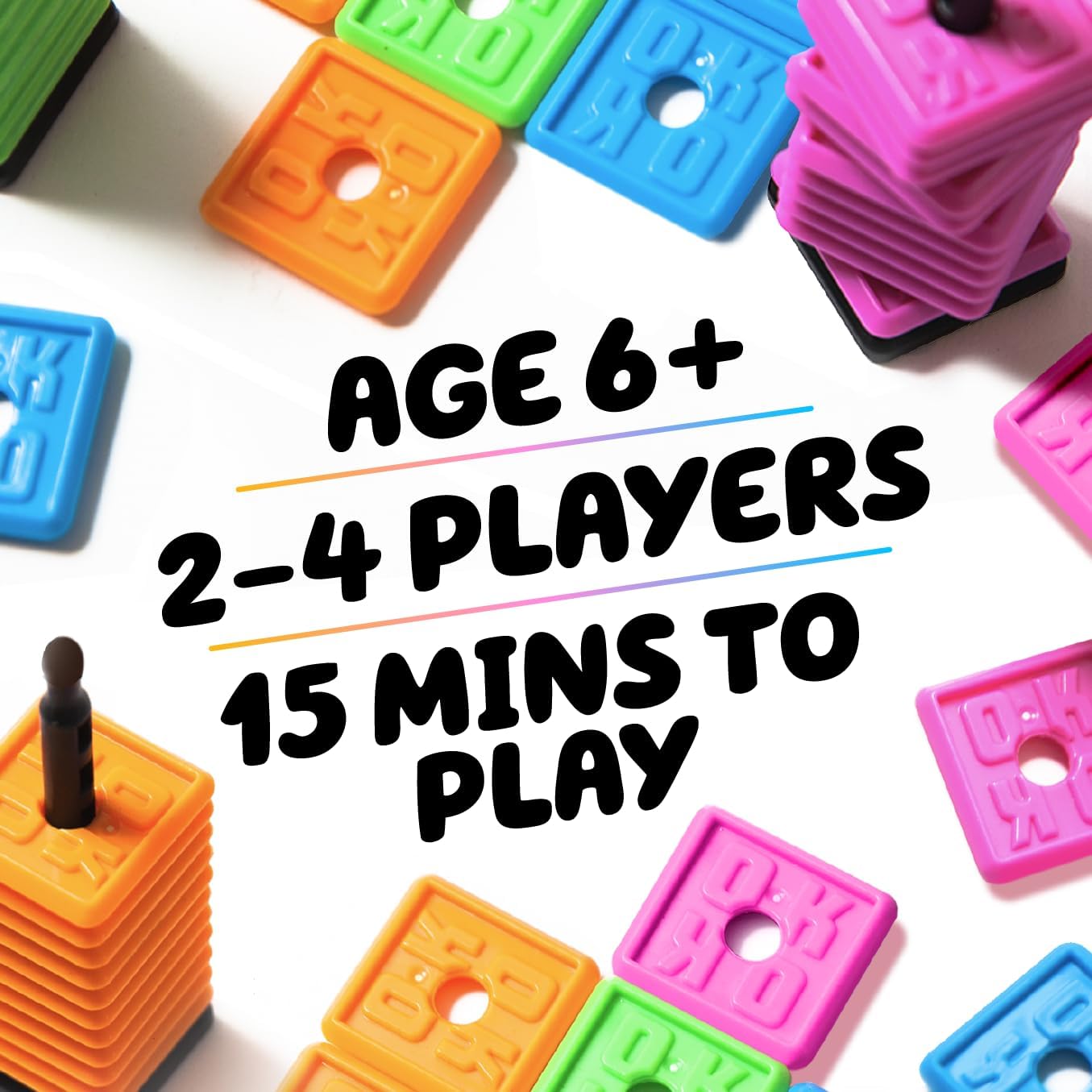 HotBig Potato Games OK Play Waterproof Travel Tile Game for Kids and Adults | Get 5 in a Row to Win, Learn in 10 Seconds, Waterproof Game, Clips to Your Bag, 2-4 Players, Pool and Beach Fun
