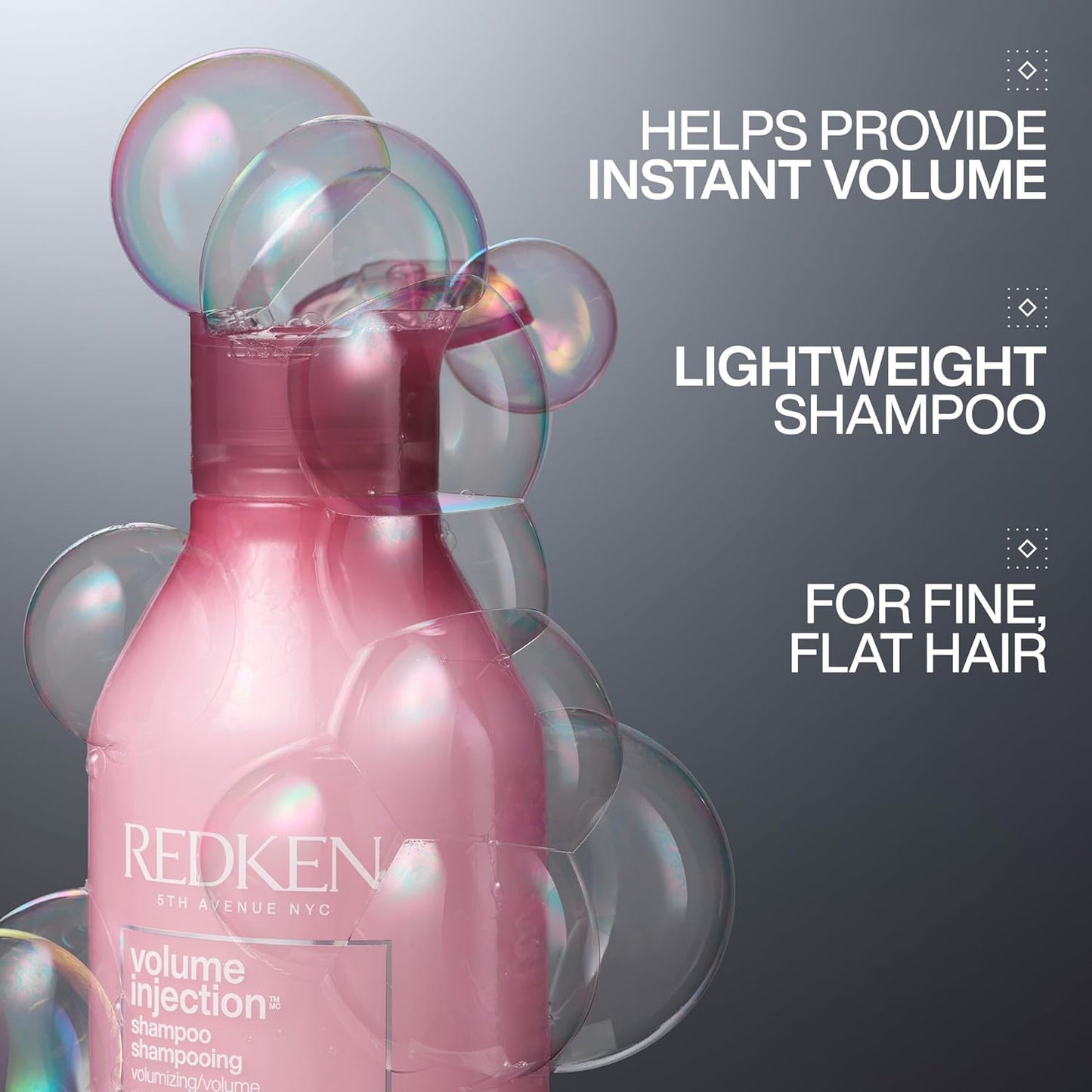 HotRedken Volume Injection Shampoo For Fine Hair - Adds Lift & Body, Volumizing & Detangling Without Weighing Down, Paraben Free