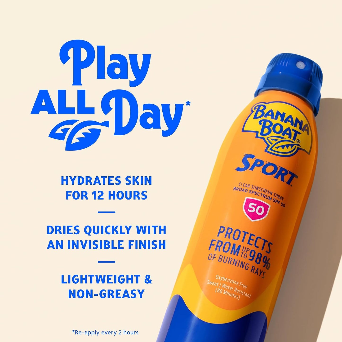HotBanana Boat Sport Ultra SPF 50 Sunscreen Spray | Banana Boat Sunscreen Spray SPF 50, Water Resistant, Oxybenzone Free, Sunblock, 6oz each Twin Pack