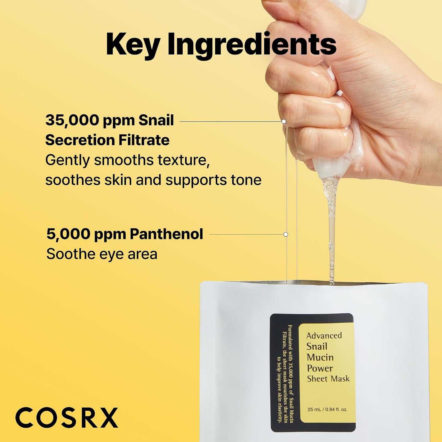 HotCOSRX Snail Mucin Sheet Mask 10 EA with Snail Mucin Serum, Hydrating Face Sheet Masks for Dry & Sensitive Skin, Korean Face Mask for Self Care, Korean Skin Care