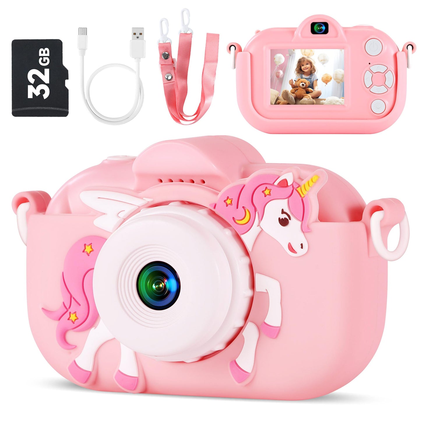 Hot Kids Camera Boys Toys for 3 4 5 6 7 8 9 Years Old Boys, 48MP Dual Lens Kids Digital Camera Christmas Birthday Gifts, 1080P HD Video Selfie Toddler Camera with 32G SD Card