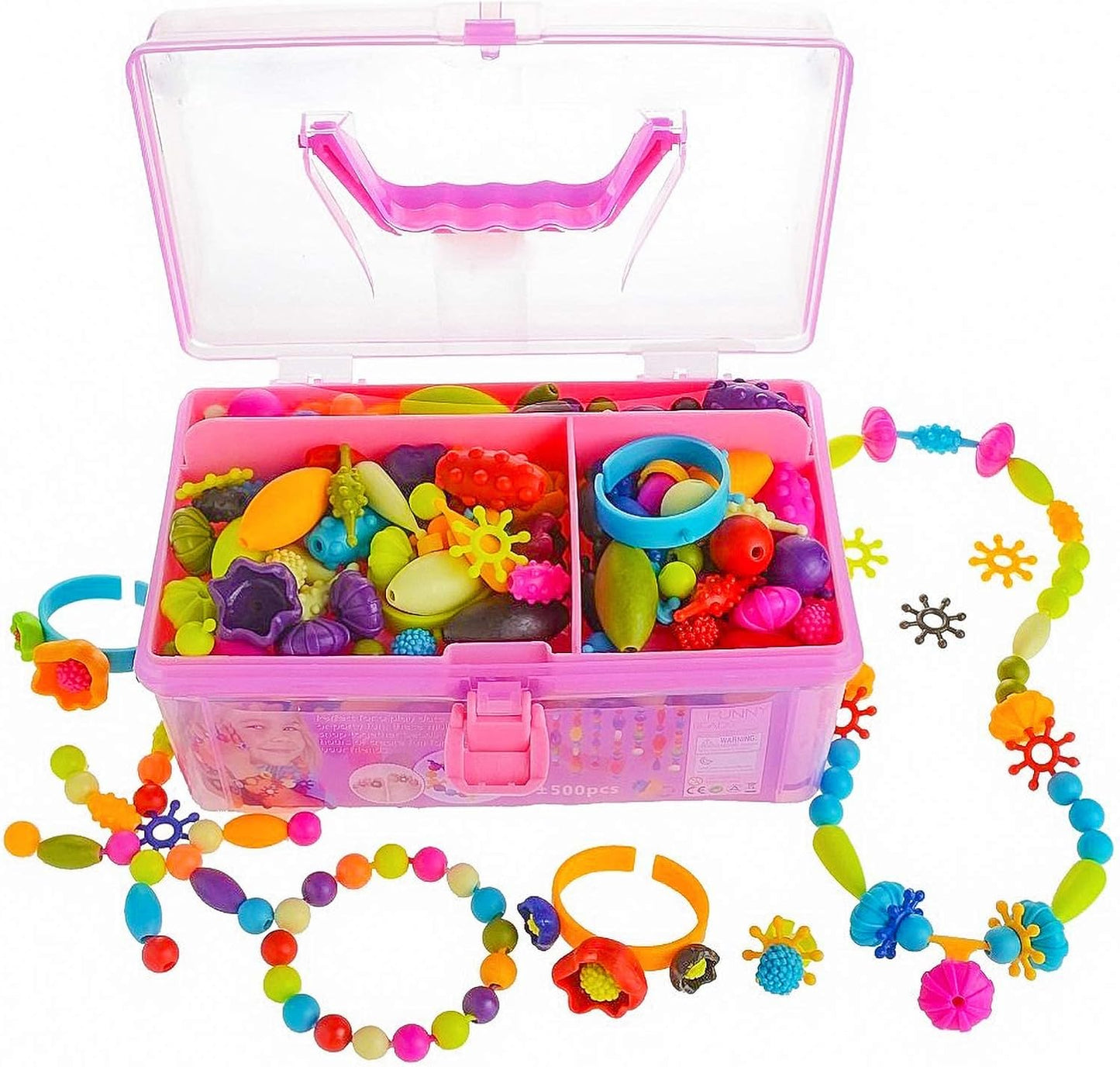 Hot GILI Pop Beads - Jewelry Making Kit for 3 4 5 6 7 8 Year Old Little Girls - Arts and Crafts Toys for Kids Age 4yr-8yr - Necklace Bracelet Creativity Snap Set Top Best Christmas Birthday Gifts (500pcs)
