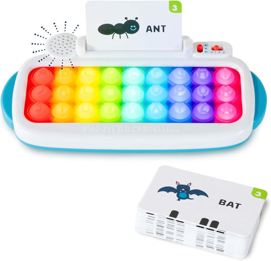 Hot Chuckle & Roar Pop It! ABC & Spelling Keyboard - Multicolor - Smart Letter Guidance with Alphabet Learning Toys - Soft Silicone Keys for Toddler Sensory Toys - Compact Travel Play Kit for Toddlers 1-3