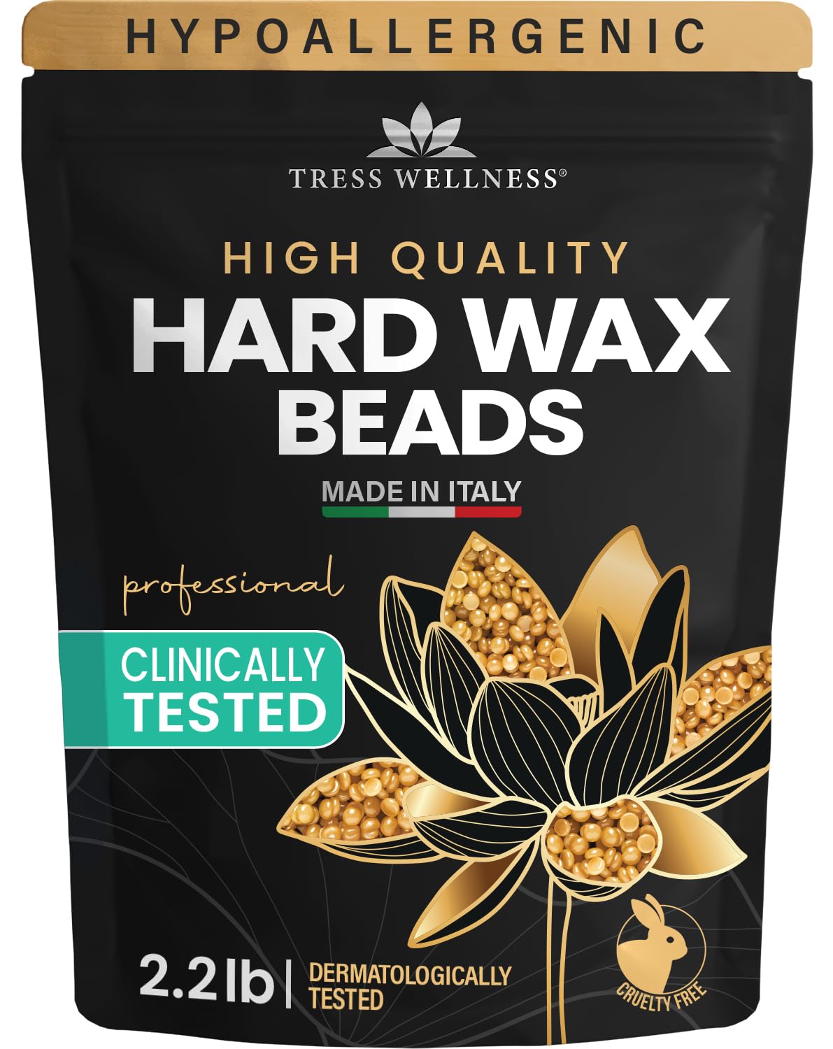 HotTress Wellness Wax Beads - Award Winning - Safe for Skin - Dermatologically Tested - At-Home Kit for Bikini, Brazilian & Full Body - Bikini Star 1.2lb
