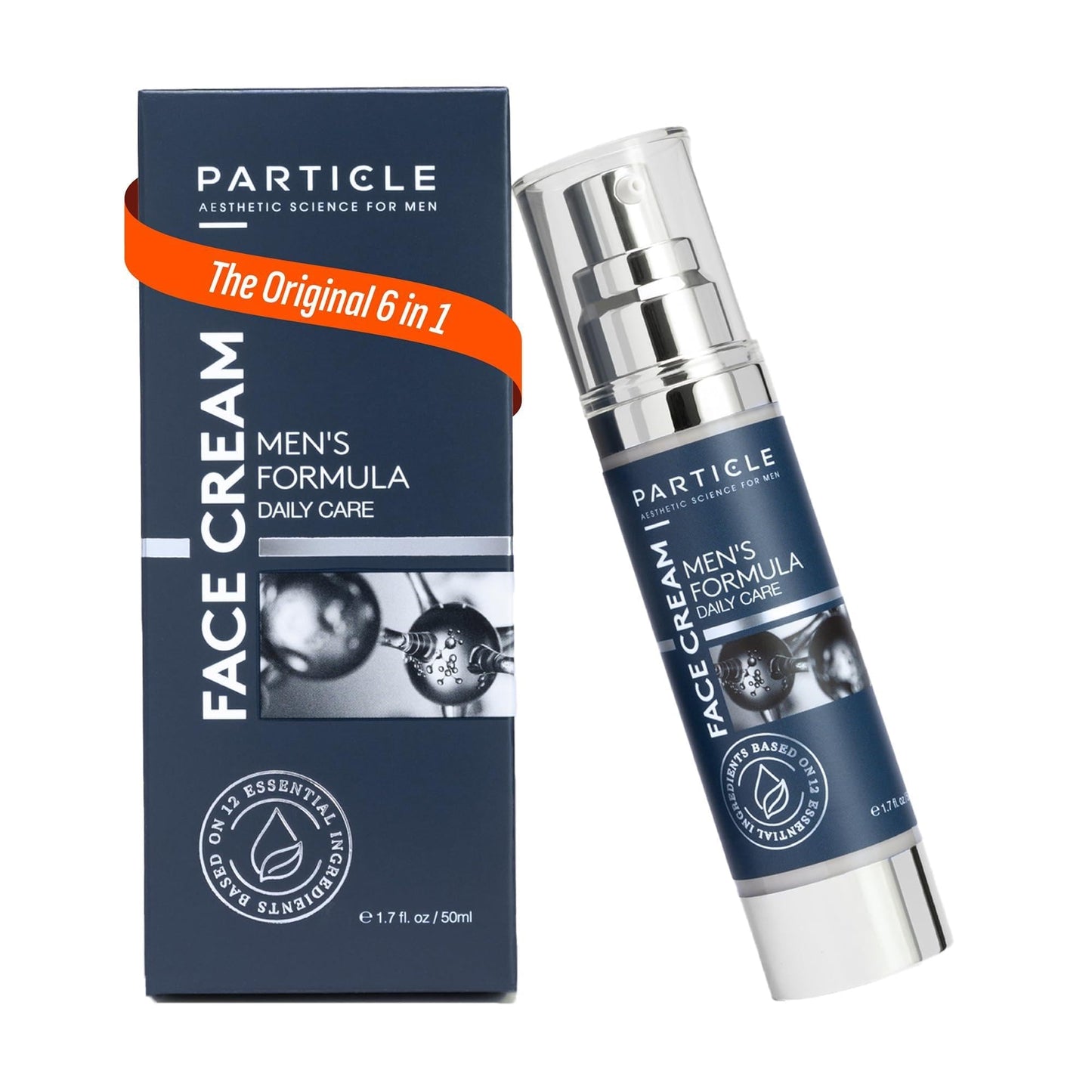 HotParticle 6-in-1 Face Cream for Men, Men’s Daily Hydrating Moisturizer with Vitamin C, Jojoba Oil, Vitamin E & Hyaluronic Acid, Skin Care Routine, Healthy Skin Support, Pack of 1, 1.7 FL OZ