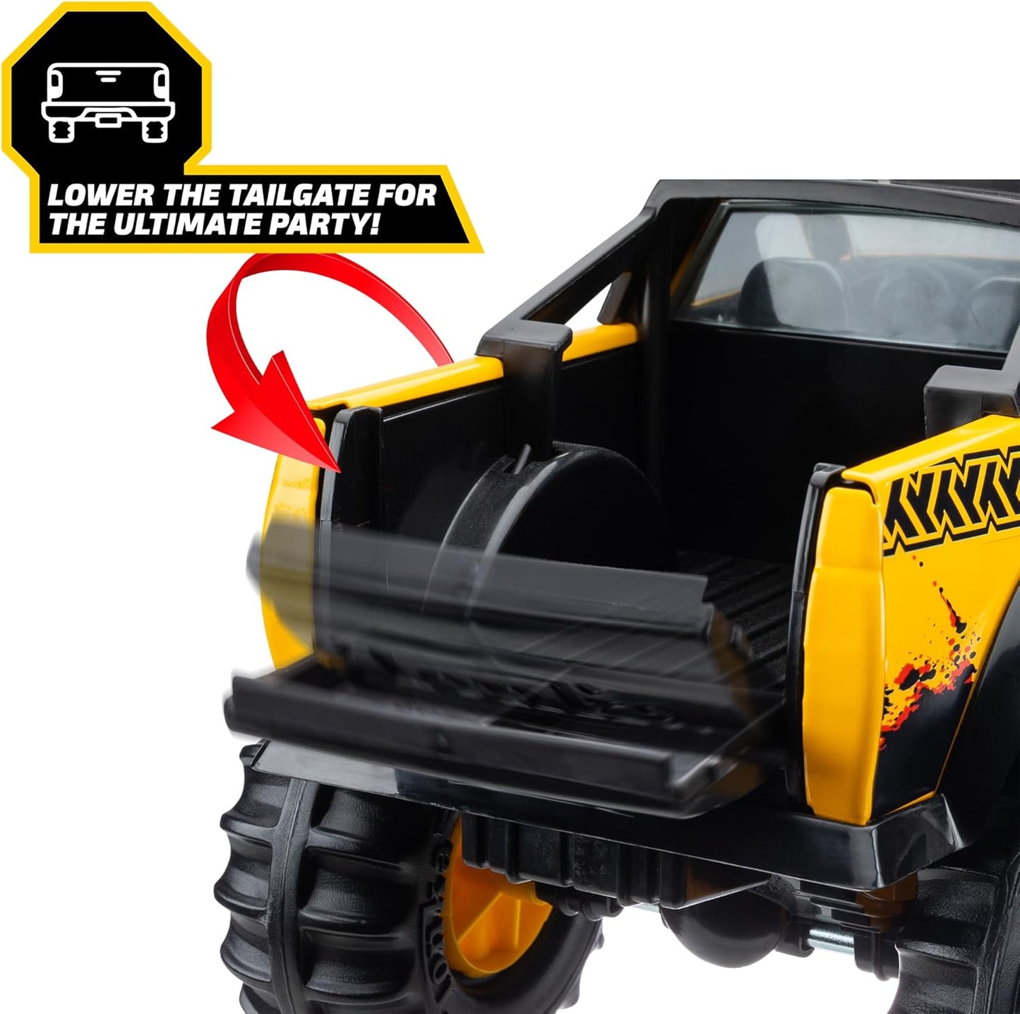 HotTonka Steel Classics 4x4 Pickup Truck - Made with Steel & Sturdy Plastic, Yellow Toy Construction Truck, Boys and Girls, Kids, Toddlers, Ages 3+
