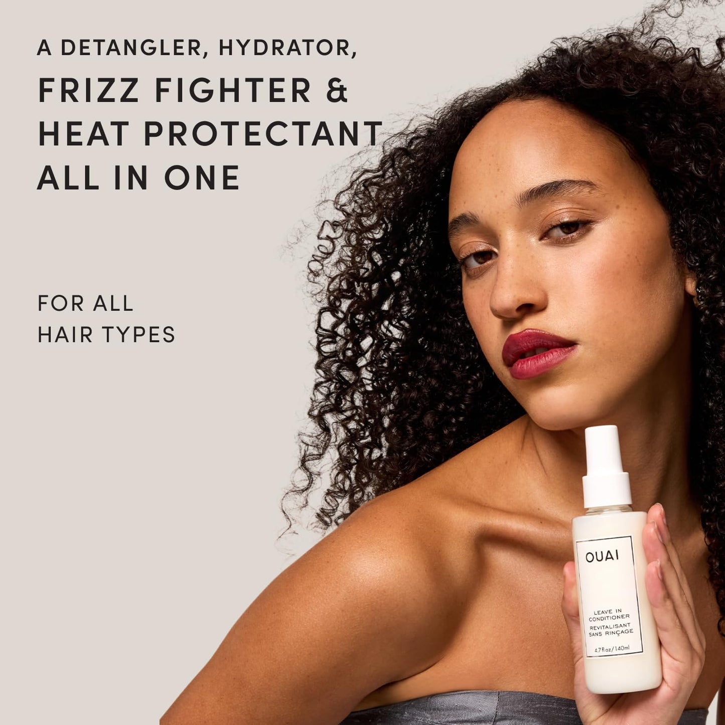 HotOUAI Multitasking Leave In Conditioner, North Bondi Scent | Heat Protectant Spray up to 450°F, Lightweight, Hydrating Detangler & Anti-Frizz Primer for Curly, Fine & Color-Treated Hair