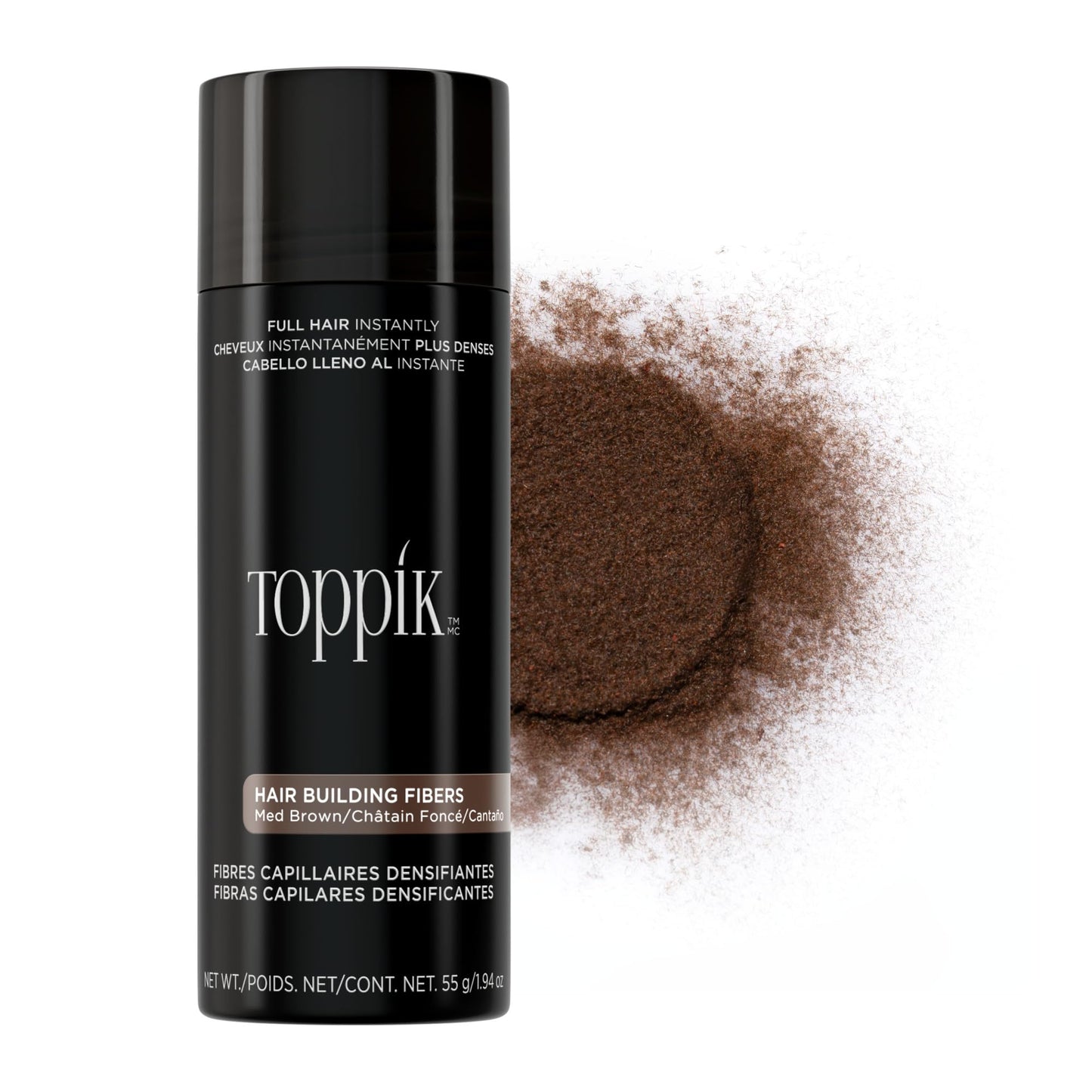 HotToppik Hair Building Fibers, Fill In Fine or Thinning Hair Instantly Thicker, Fuller Looking Hair 9 Shades,4 size options