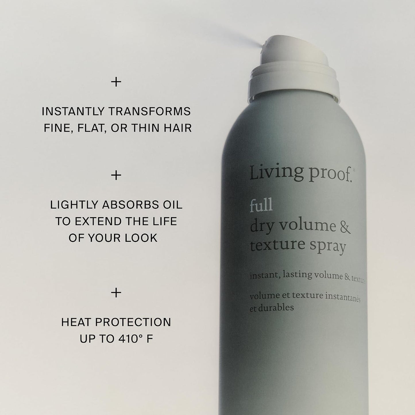 HotLiving Proof Full Dry Volume & Texture Spray – Instant Volume, Texture, Oil Absorption, Heat Protection, Lightweight Hold for Fine or Flat Hair