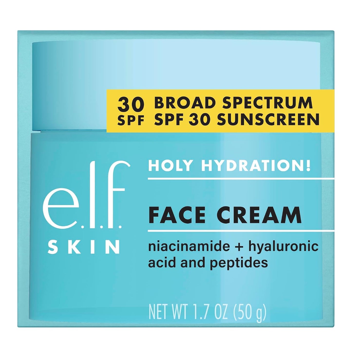 Hote.l.f. SKIN Holy Hydration! Face Cream Broad Spectrum SPF 30 Sunscreen Moisturizer, Made with Hyaluronic Acid, Niacinamide & Peptides, Lightweight Daily Protection, 1.7 oz