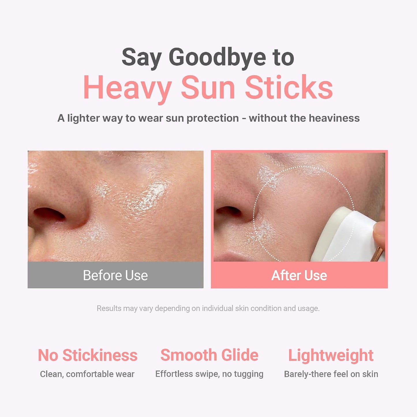 HotKAHI Airy Fit Sun Stick S - SPF 50+ Triple Functional Broad Spectrum Face Sunscreen Stick - Waterproof, Sweatproof & Sandproof - Ultra-Lightweight & Non-Greasy Sun Shield - Korean Skin Care 0.45 oz