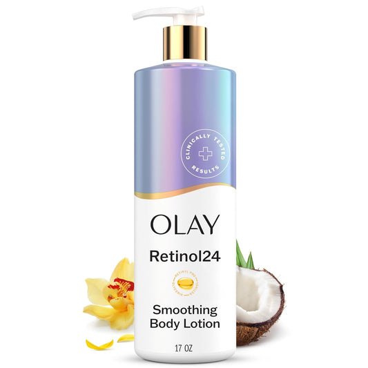 HotOlay Body Lotion for Women, Smoothing with Retinol Serum, Visibly Smoother Skin, 24hr Moisture & Hydration, Fast Absorbing Formula, Vitamin B3 Complex, For All Skin Types, 17 fl oz