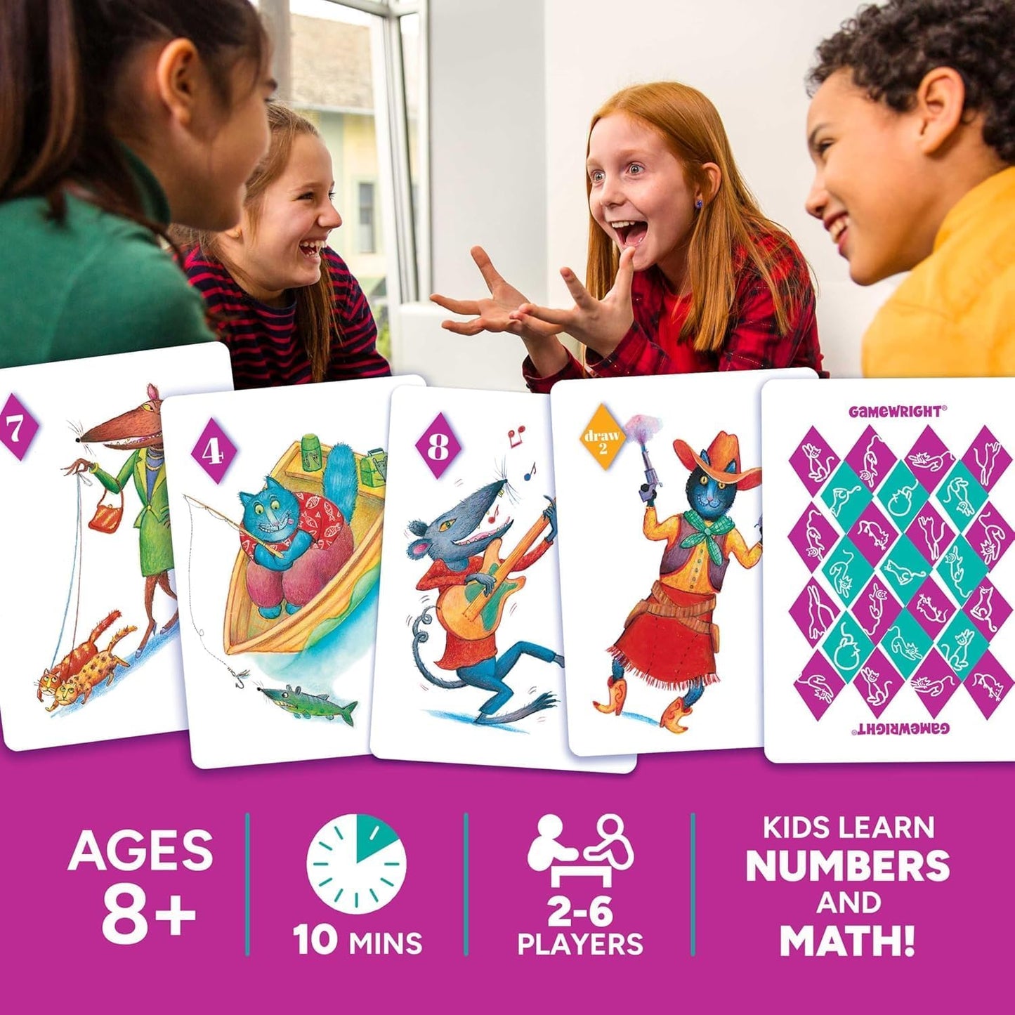 Hot Gamewright Rat‑A‑Tat Cat Card Game – Family Board Games & Kids Games | Memory & Strategy Game for Kids 6+ | Quick Play Card Game for Family Game Night, 2‑6 Players