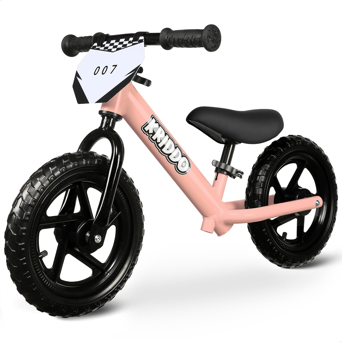 Hot KRIDDO Toddler Balance Bike 2 Year Old, Age 24 Months to 5 Years Old, 12 Inch Push Bicycle with Customize Plate (3 Sets of Stickers Included), Gift Bike for 2-3 Boys Girls, White
