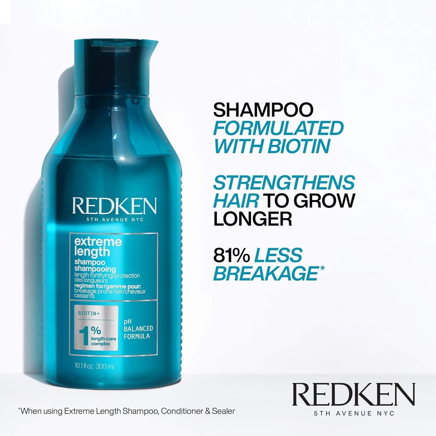 HotRedken Extreme Length Biotin Shampoo For Longer Hair – Promotes Healthy Hair Growth, Strengthens Damaged Hair, Prevents Hair Breakage, Infused With Biotin