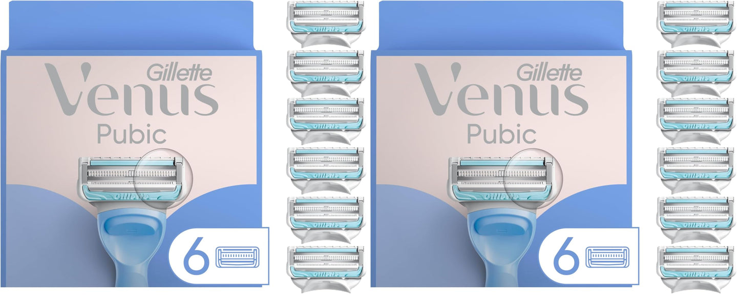 HotGillette Venus Intimate Grooming Razors for Women, 6 Razor Blade Refills, Bikini Razors for Women