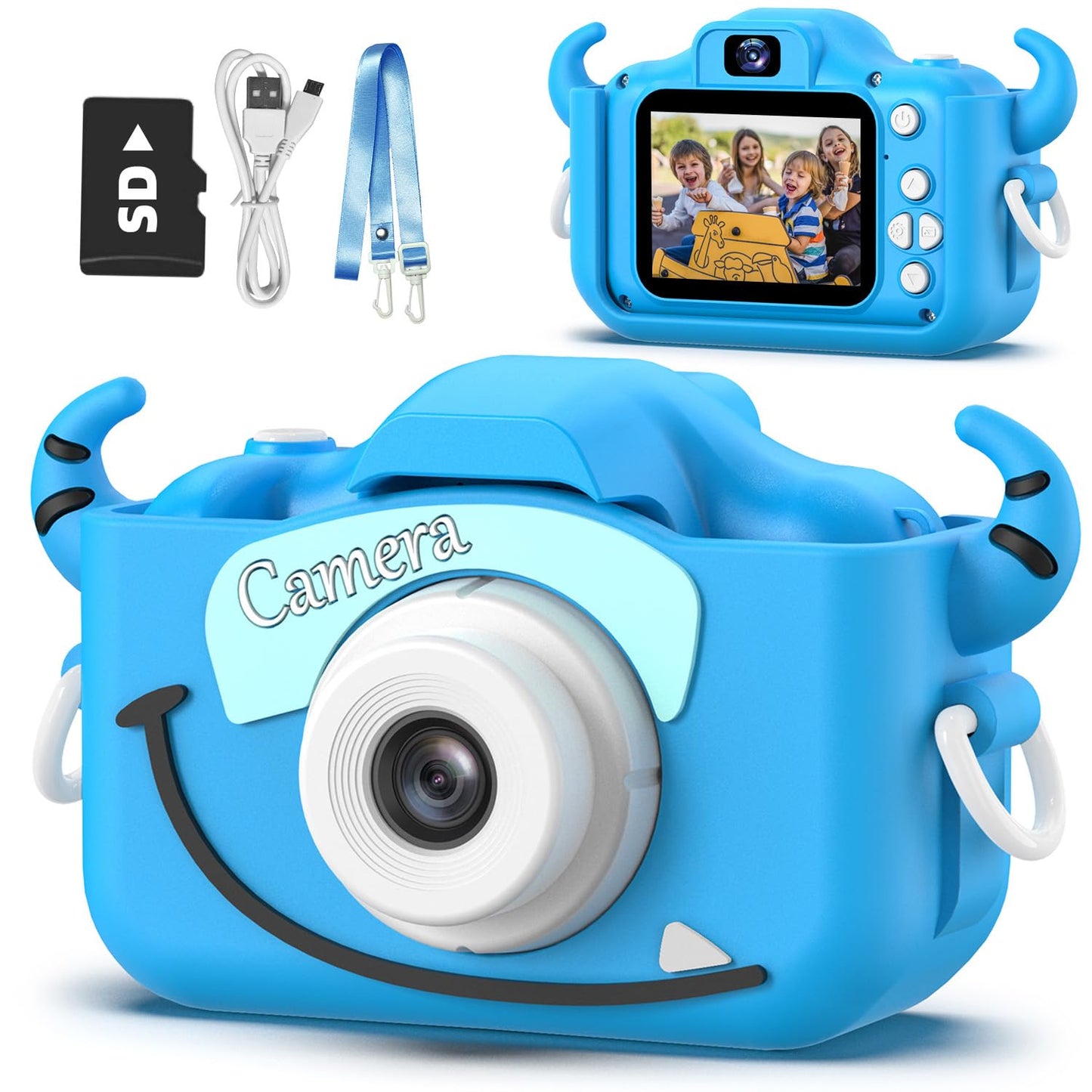 HotGoopow Kids Camera Toys for 3-8 Year Old Girls Boys,Children Digital Video Camcorder Camera with Cartoon Soft Cover, Best Chritmas Birthday Festival Gift for Kids