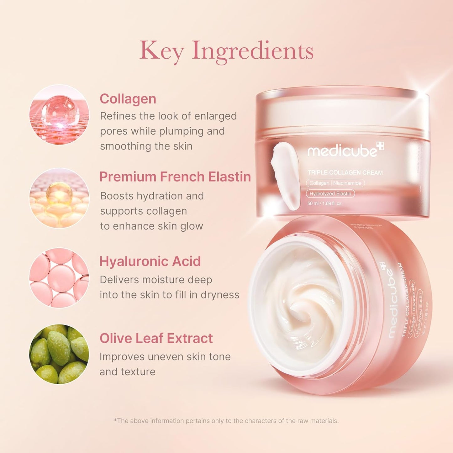Hotmedicube Triple Collagen Cream - Hydrating & Firming Moisturizer with Hyaluronic Acid, Premium Elastin, Shea Butter - Wrinkle Care & Boosts Elasticity - Korean Skincare, 1.69 oz