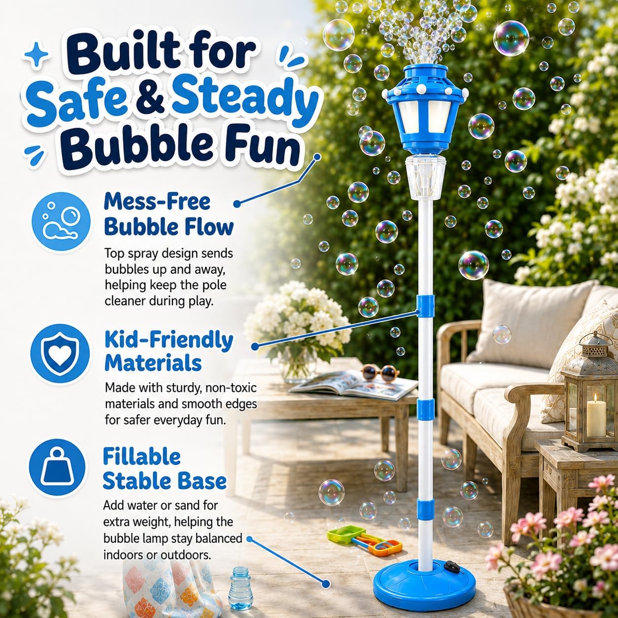 HotBubble Machine with Light for Outdoor, Automatic Bubbles Blower Maker for Kids & Adults, Bubble Blower and Wand Toy, Battery Bubbles Blower Machine for Wedding Birthday Party