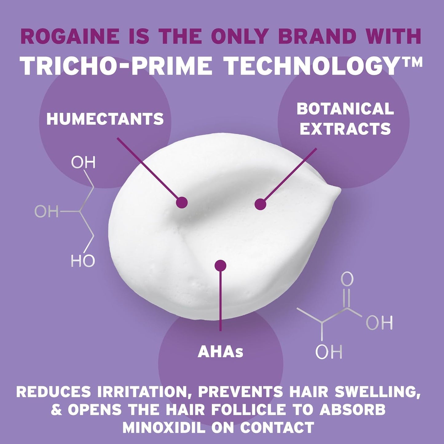 HotRogaine 5% Minoxidil Foam, Topical Once-A-Day Hair Loss Treatment for Women to Regrow Fuller, Thicker Hair, Unscented, 2-Month Supply, 2.11 oz