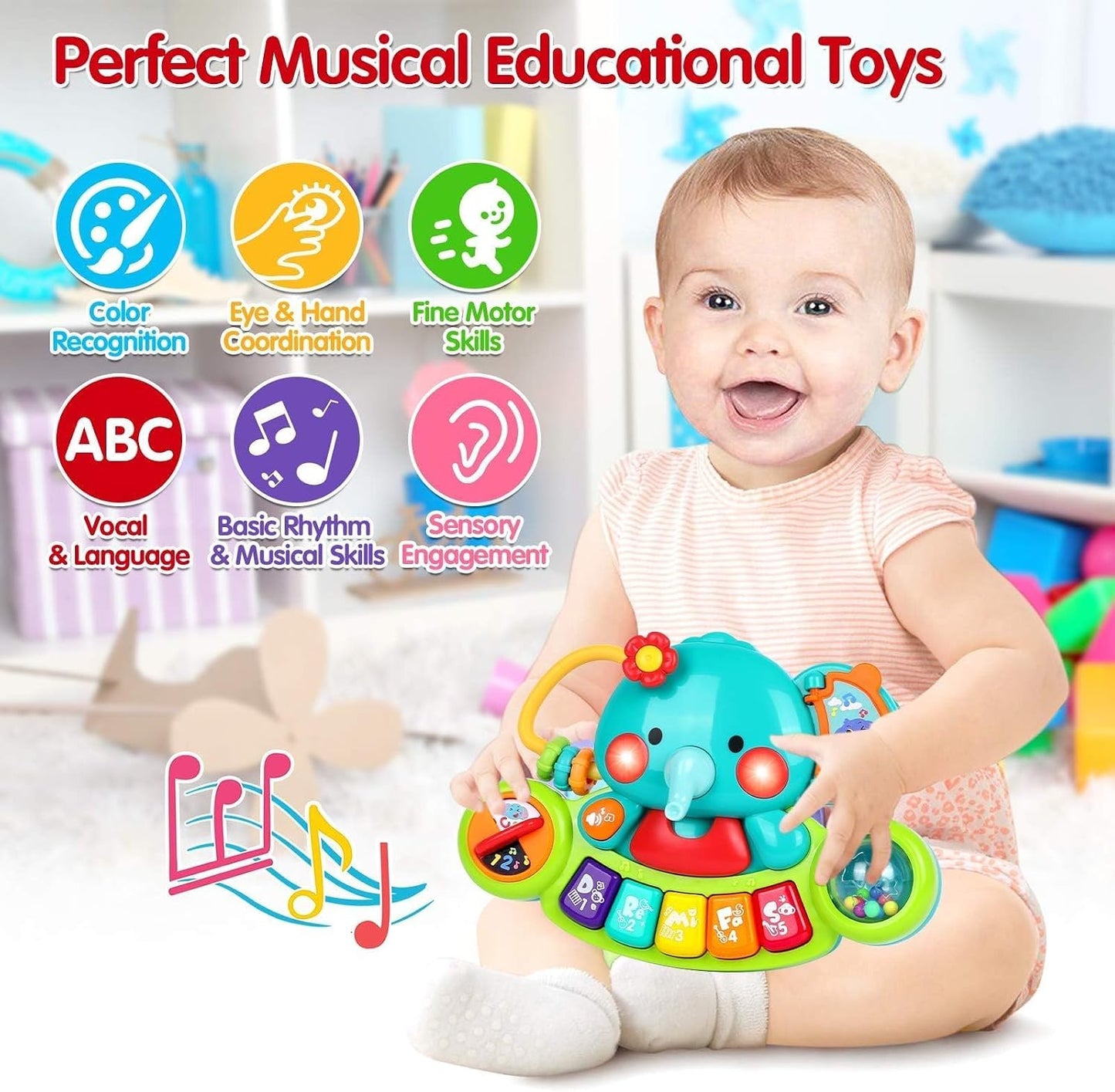 Hot Baby Piano Toy 6 to 12 Months Light Up Music Baby Toys for 6 9 12 18 Months Early Learning Educational Piano Keyboard Infant Babies Girl Toy 1 Year Old Boy Girls Gift