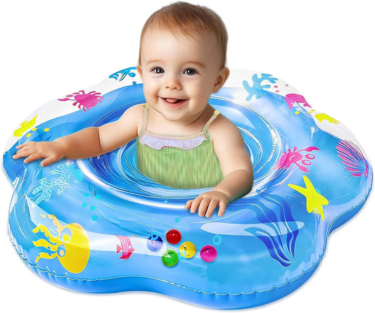 Hot 25.6" Inflatable Baby Pool Float for 6-36 Months Double Air Anti-Flip Safety Baby Swimming Float Toddler Swim Trainer Water Toys, Infant Swim Floats, Toddler Floaties,Kids Beach Toys Summer Essentials