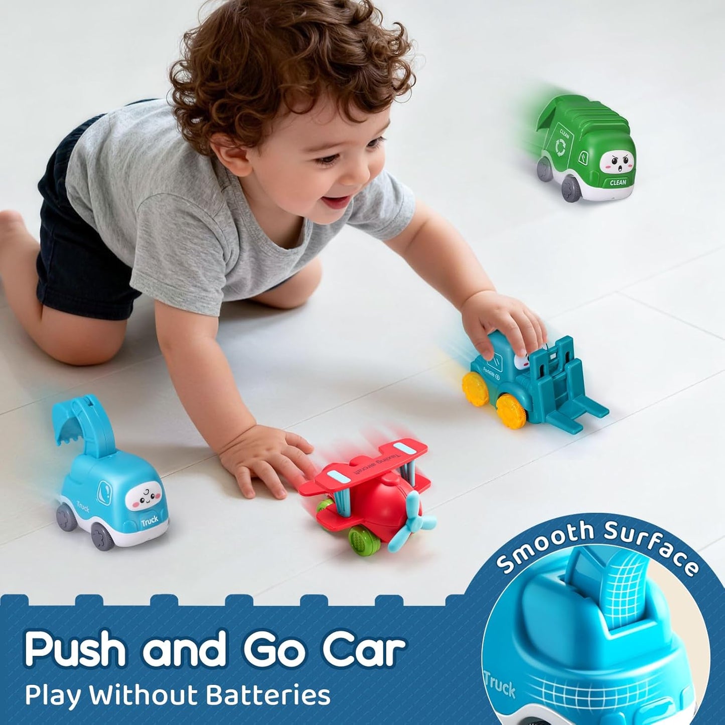 Hot Big Cartoon Truck Car Toys for 1 Year Old Boy with Playmat/Storage Bag|Baby and Toddler Toys 12-18 Months & Age 1-2|1st Birthday Gift for Baby Toys 1 Year Old