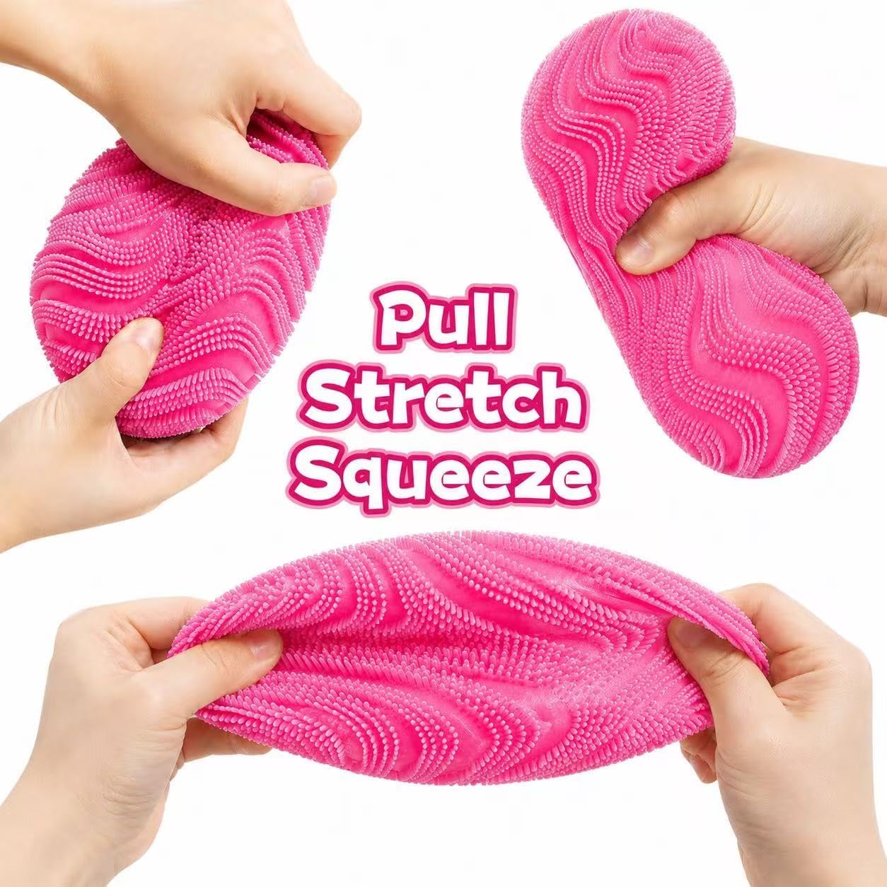 HotFuzz Ball Squishy Stress Ball,Soft Fidget Squishy Fuzz Squeeze Ball for Adults,Anxiety Stress Relief Toys,Party Favors Gift for Adults (Pink Ball)