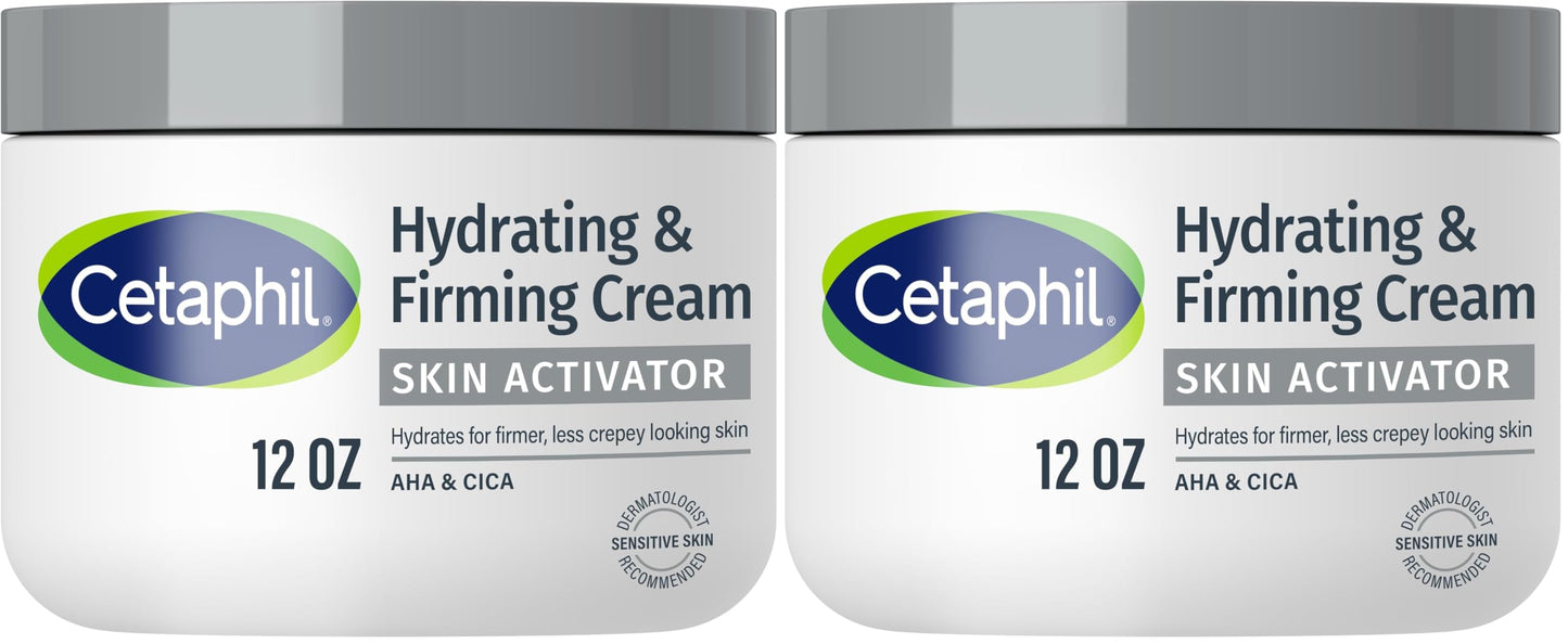 HotCetaphil Skin Activator Firming Body Cream, AHA + CICA, 12 oz | Anti-Aging Body Cream, Mandelic Acid Aha, Centella Asiatica Cica, Hydrates And Firms Aging Skin, Women 50+