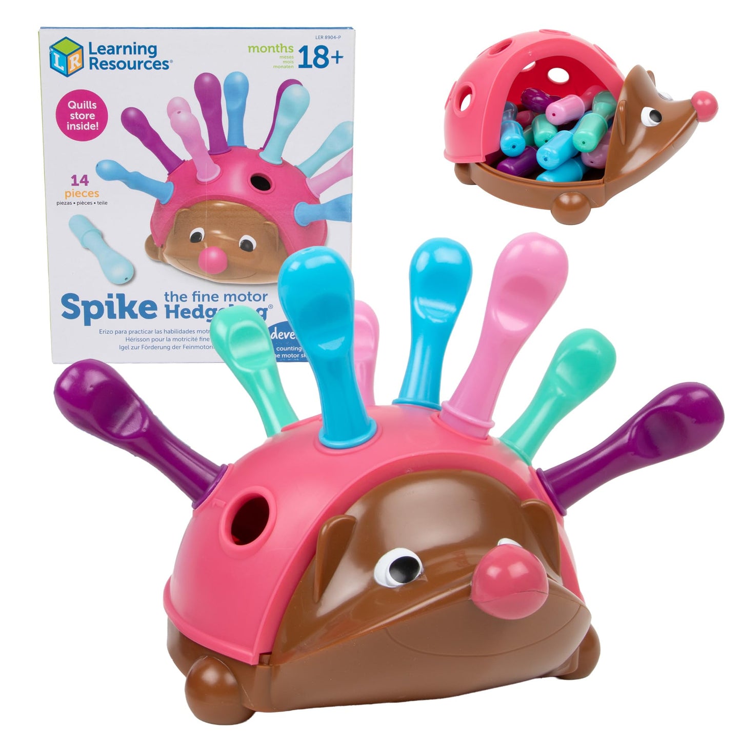 HotLearning Resources Spike The Fine Motor Hedgehog - Toddler Montessori Toys, Stacking Shape, Gifts For Boys And Girls, Sorting And Matching Skill Activities, Educational Games, Kindergarten