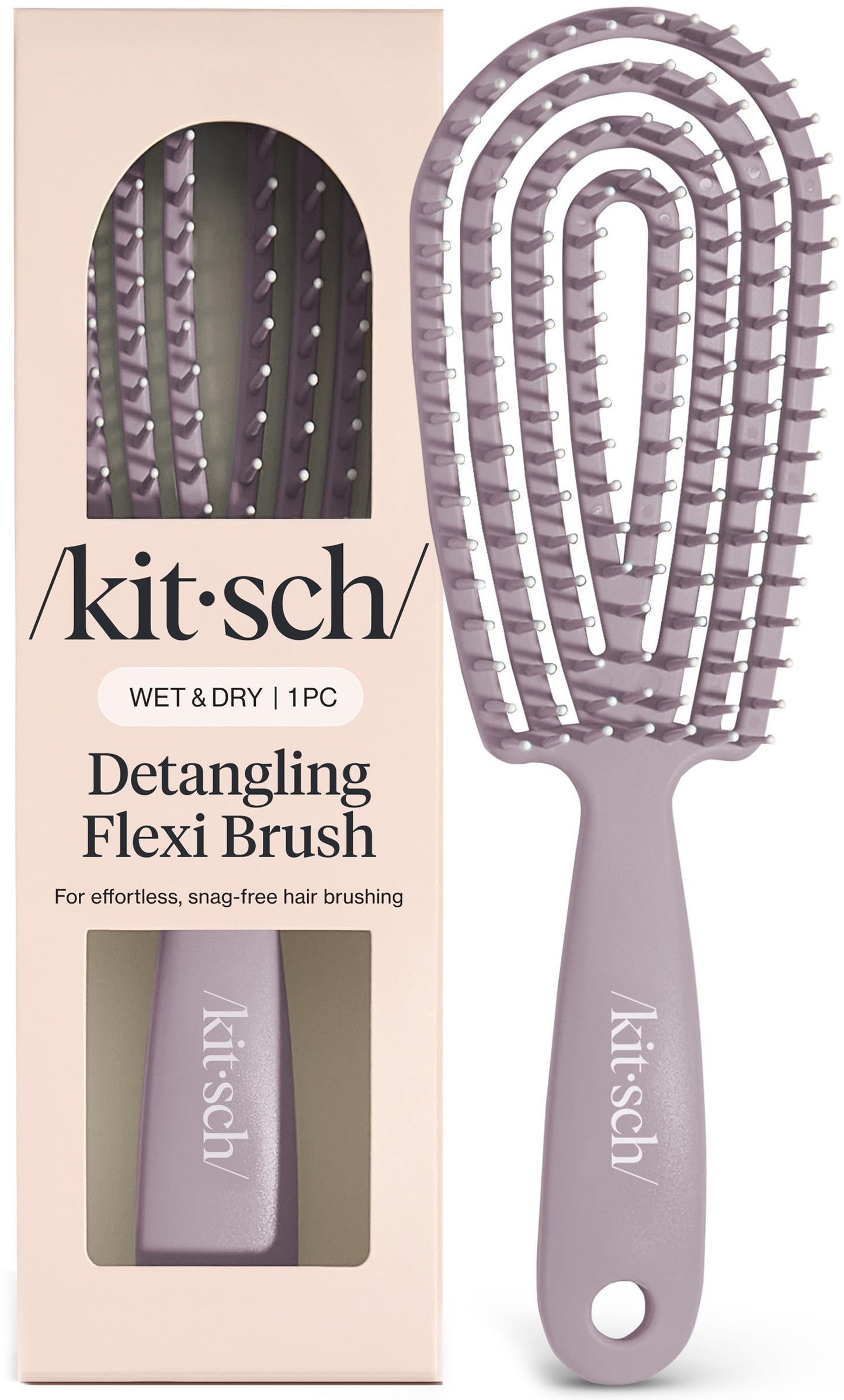 HotKitsch Hair Brush Detangler – Flexi Flow Hair Brush for Women, Men & Kids | Detangling Brushes for Curly Hair with Bendable Frame, Bounce Curl Defining Brush for Wet or Dry Strands - Haze Blue