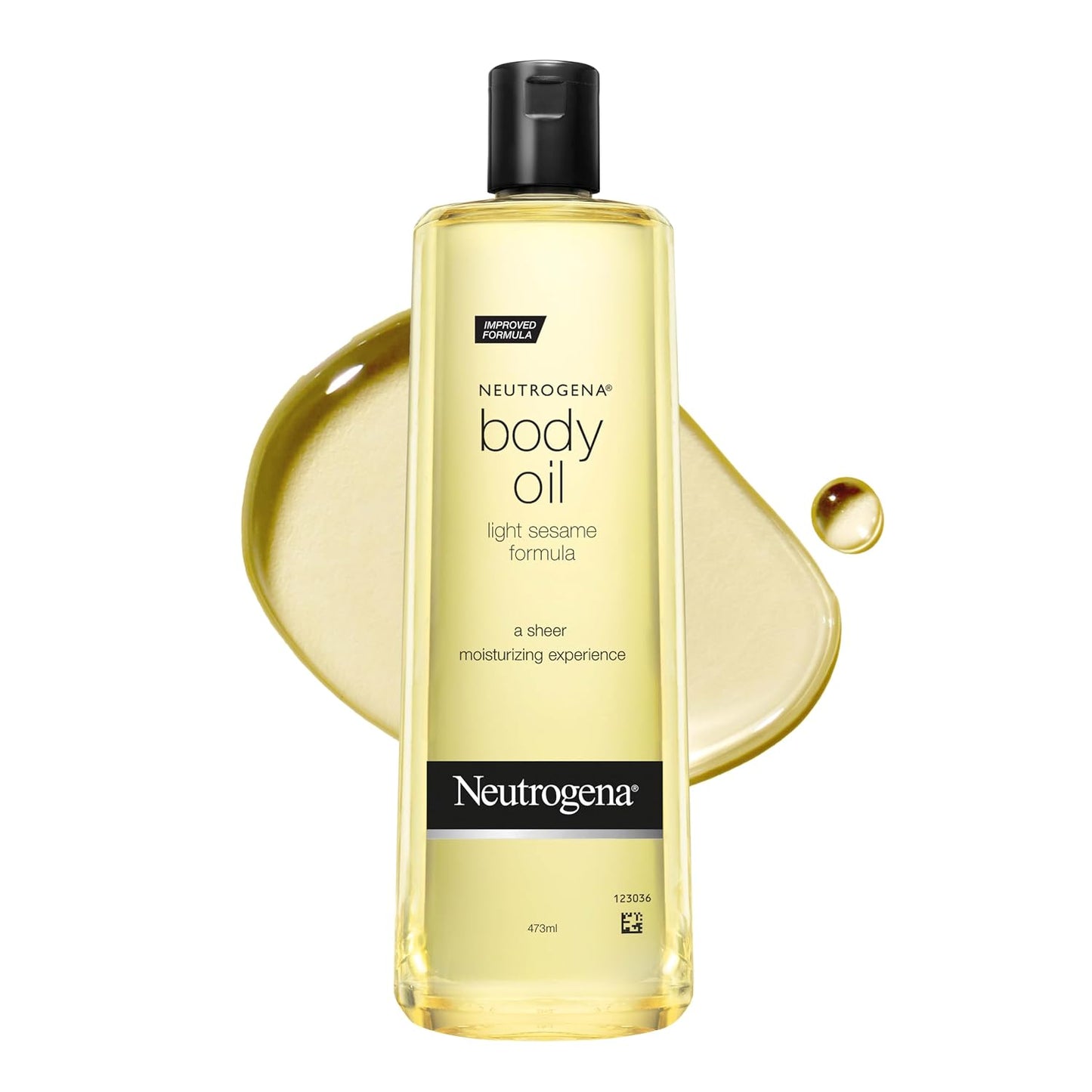 HotNeutrogena Body Oil Light Sesame Formula, Lightweight, Quick-Absorbing Nourishing Moisturizing Oil, Before and After Shower Application for Smooth, Radiant Looking Skin, Non-Greasy Feel, 16 fl oz