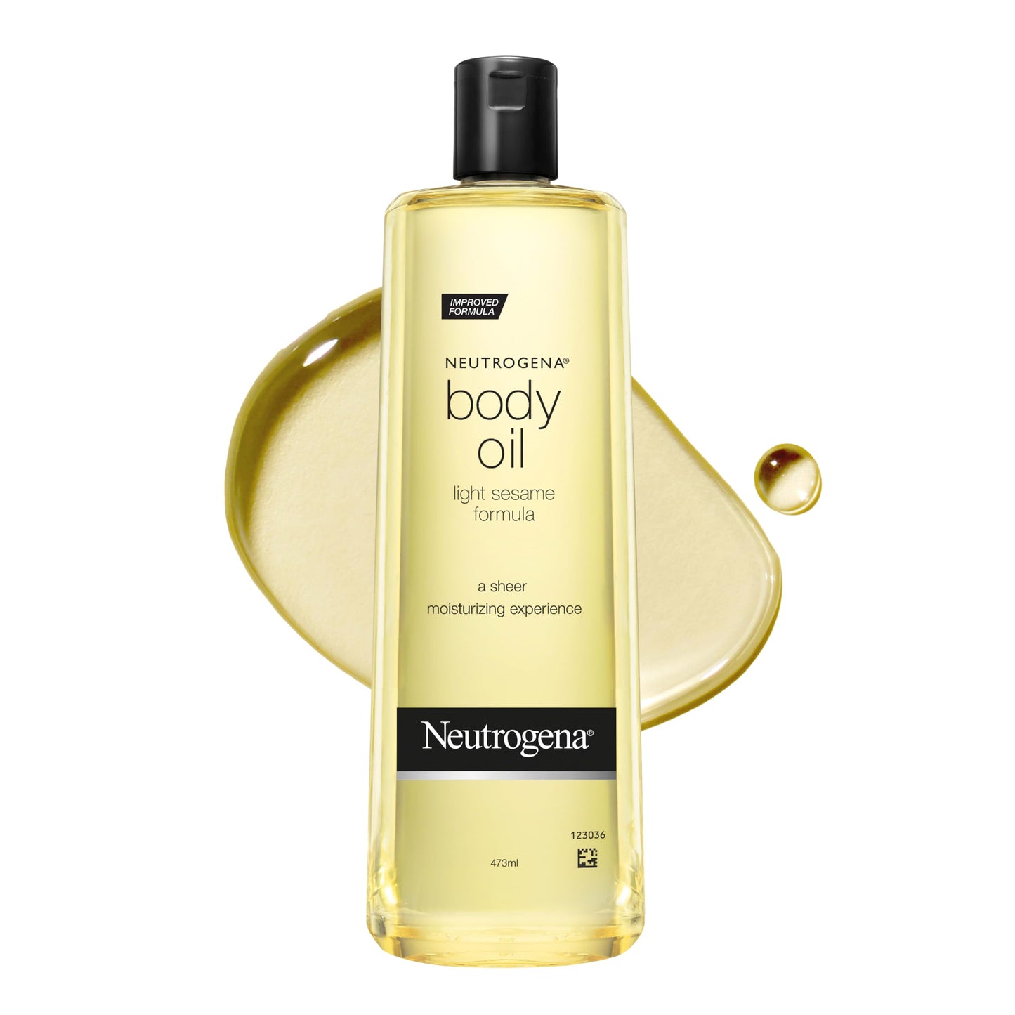 HotNeutrogena Body Oil Light Sesame Formula, Lightweight, Quick-Absorbing Nourishing Moisturizing Oil, Before and After Shower Application for Smooth, Radiant Looking Skin, Non-Greasy Feel, 16 fl oz