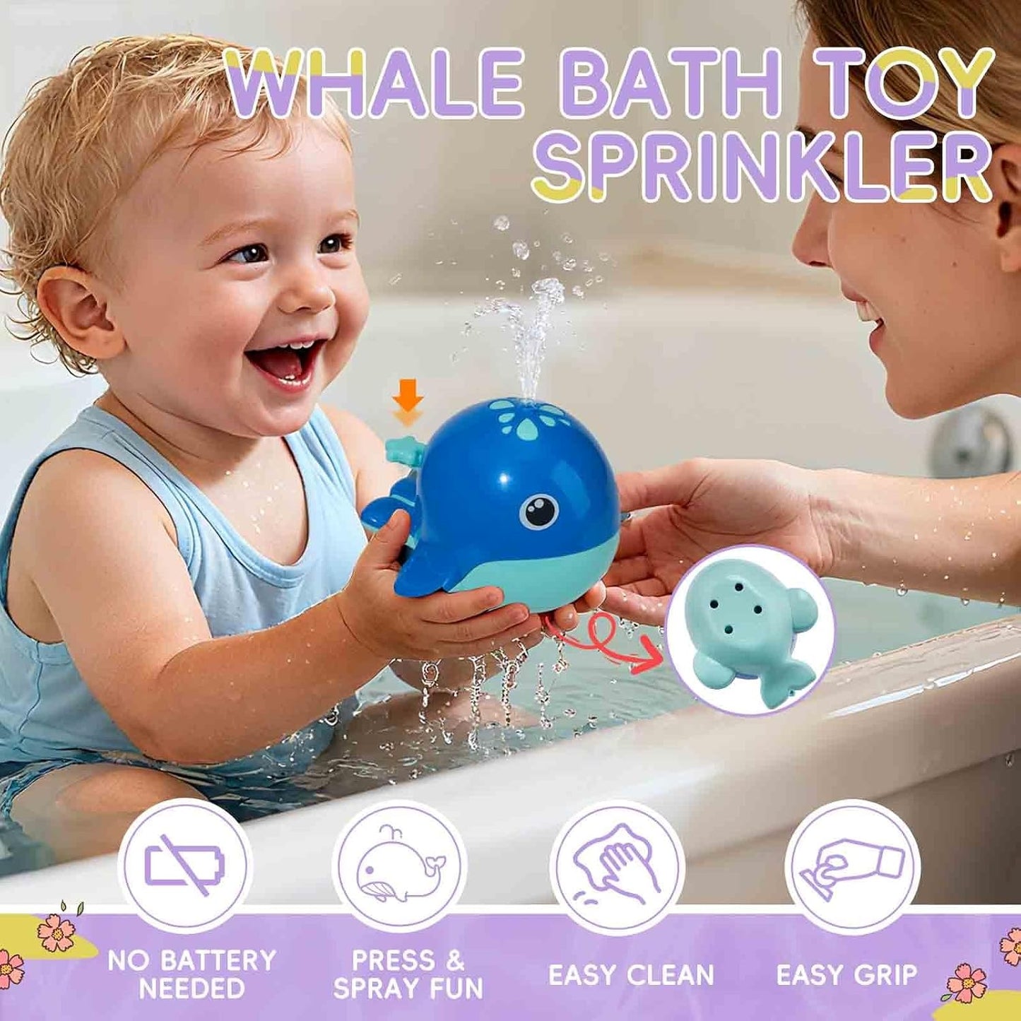 HotMold Free Bath Toys, 11PCS | Safe Easy Clean & Fun Floating Boats & Spoon & Watering Can and Whale Bath Toy for Babies 12+ Months | Colorful Bathtub Pool Water Table Sand Toys for Babies and Toddlers