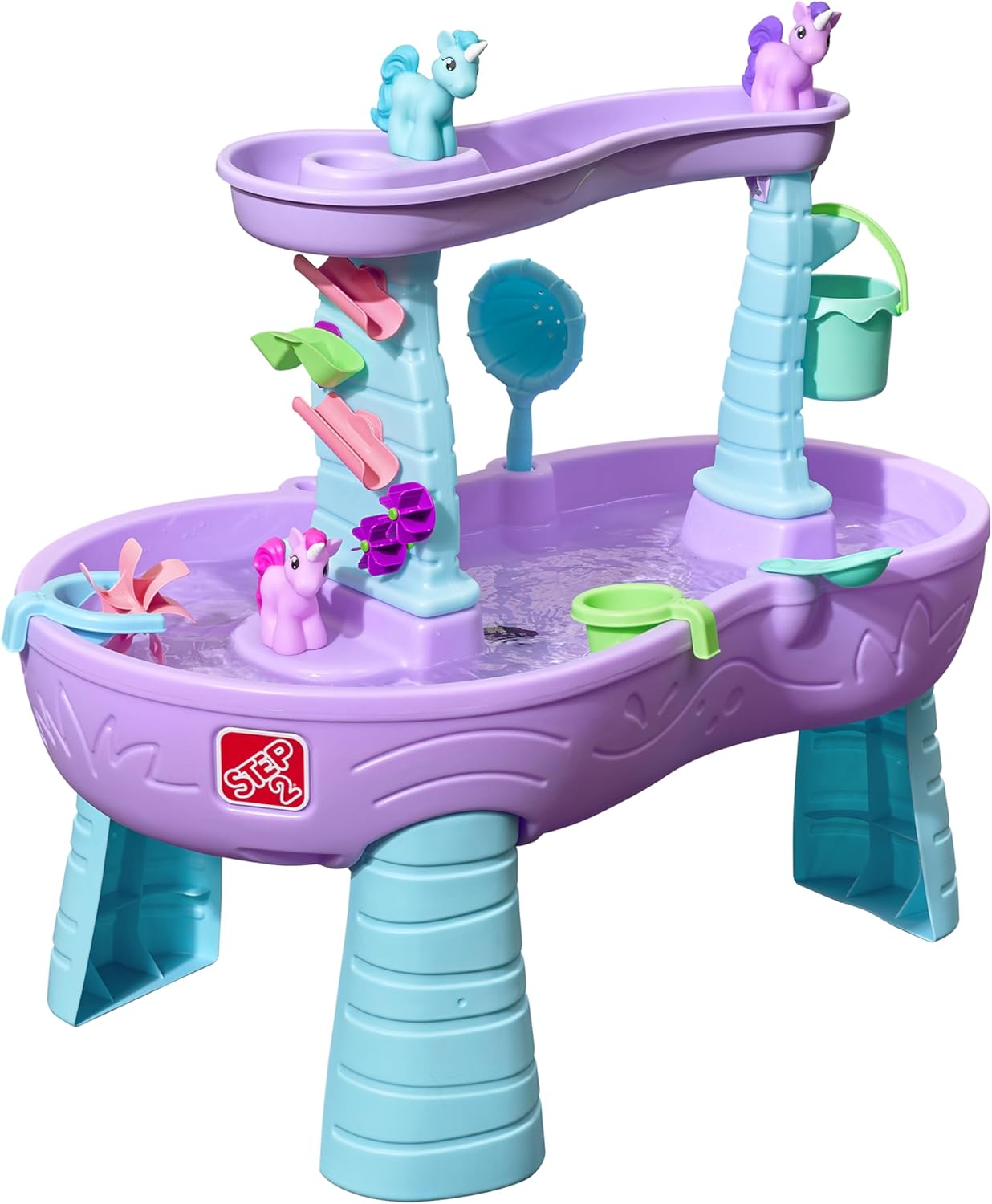HotStep2 Rain Showers and Unicorns Water Table for Kids, Toddler Outdoor Sensory Play Table, 13 Accessories, Pink, Ages 18 Months+