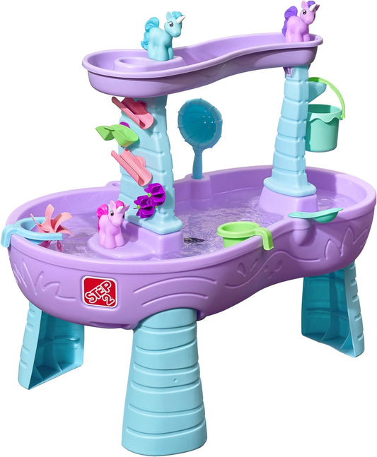 HotStep2 Rain Showers and Unicorns Water Table for Kids, Toddler Outdoor Sensory Play Table, 13 Accessories, Pink, Ages 18 Months+