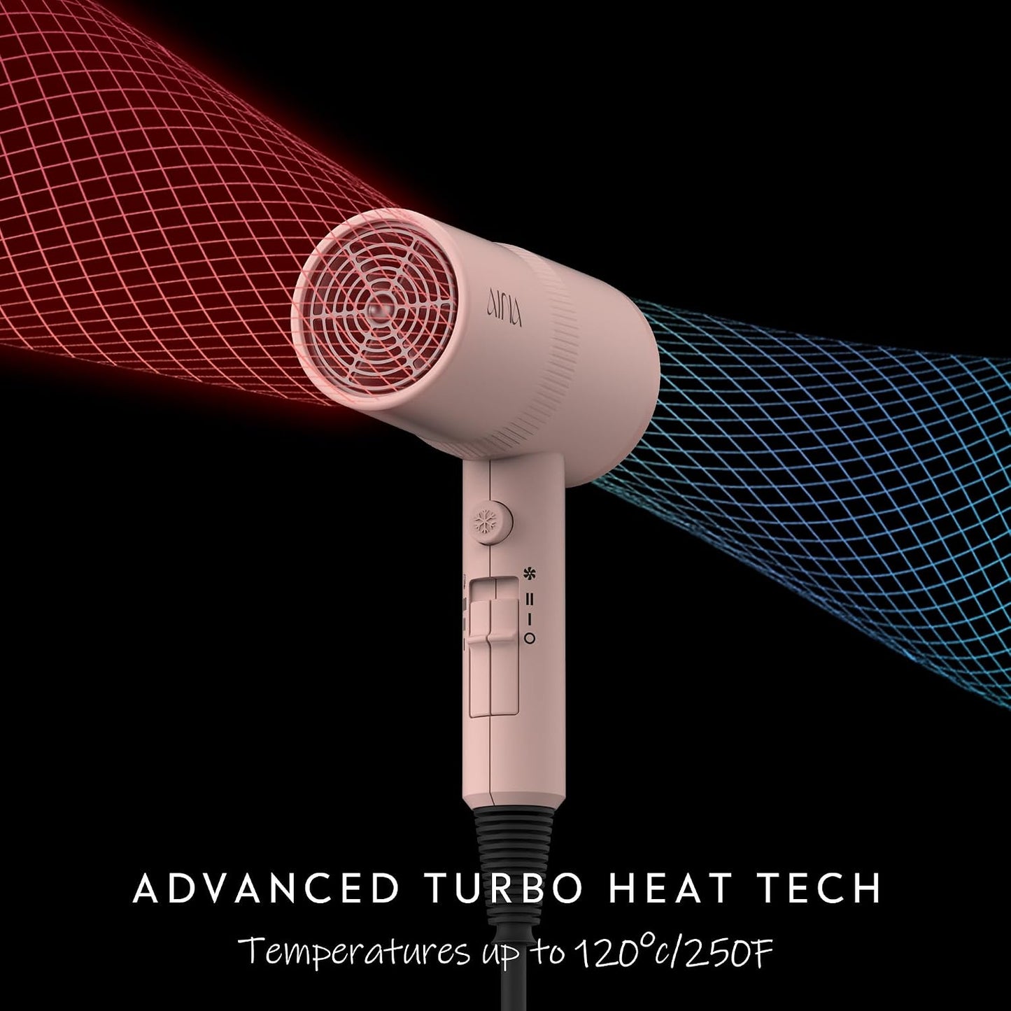 HotAINA Diffuser Hair Dryer Full-Featured Blow Dryer 110V/1600W(Babe Pink) | 3 Heat/2 Speed;Cold shut button;Lightweight;Compact Size;High Temp;Low Airflow;Same Results;Less Expense