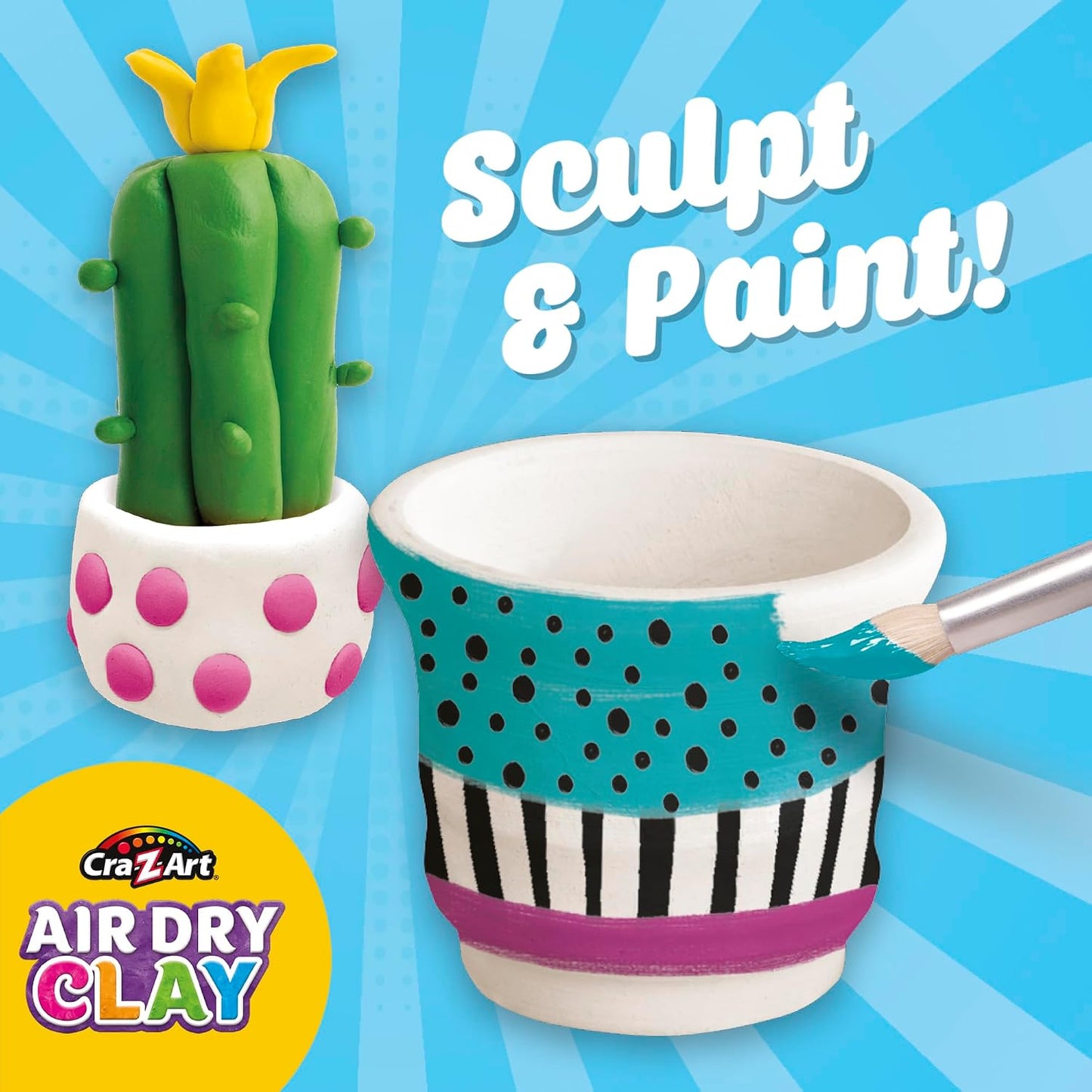 Hot Cra-Z-Art Air Dry Clay - 5lb Bucket Natural White Modeling Clay, Perfect for Sculpting, School Projects, Bulk Class Supplies for Teachers, Day Cares, Camps, Essential for School