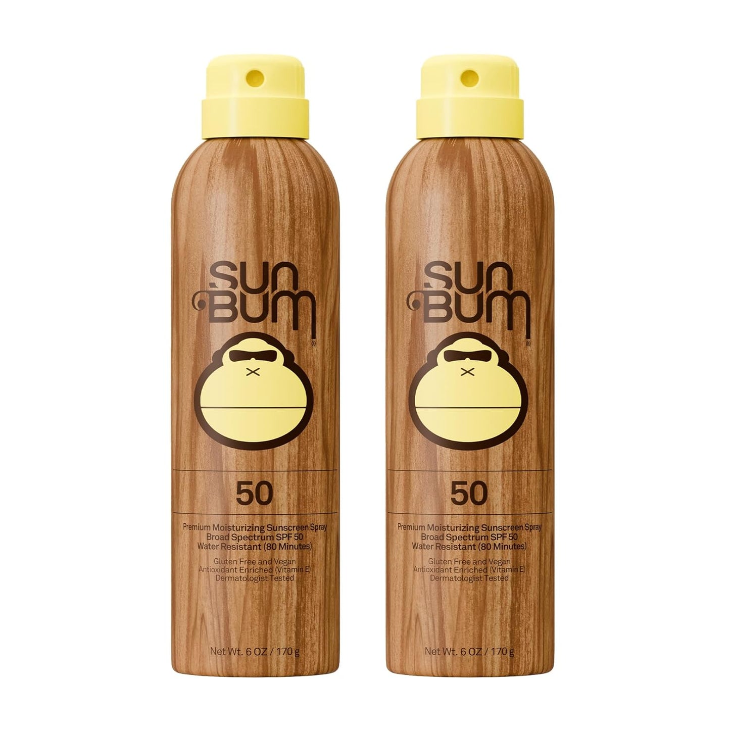 HotSun Bum Original SPF 50 Sunscreen Body Spray - Broad Spectrum Moisturizing Sunscreen with Vitamin E - Hawaii 104 Act Compliant (Made without Octinoxate & Oxybenzone) - 6 oz (Pack of 2)
