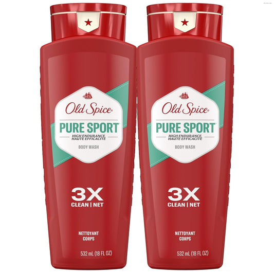HotOld Spice Refreshing Body Wash for Men, High Endurance, 3X Defense, 24/7 Shower Fresh with Long Lasting Scent, Pure Sport Scent, 24 oz (Pack of 2)