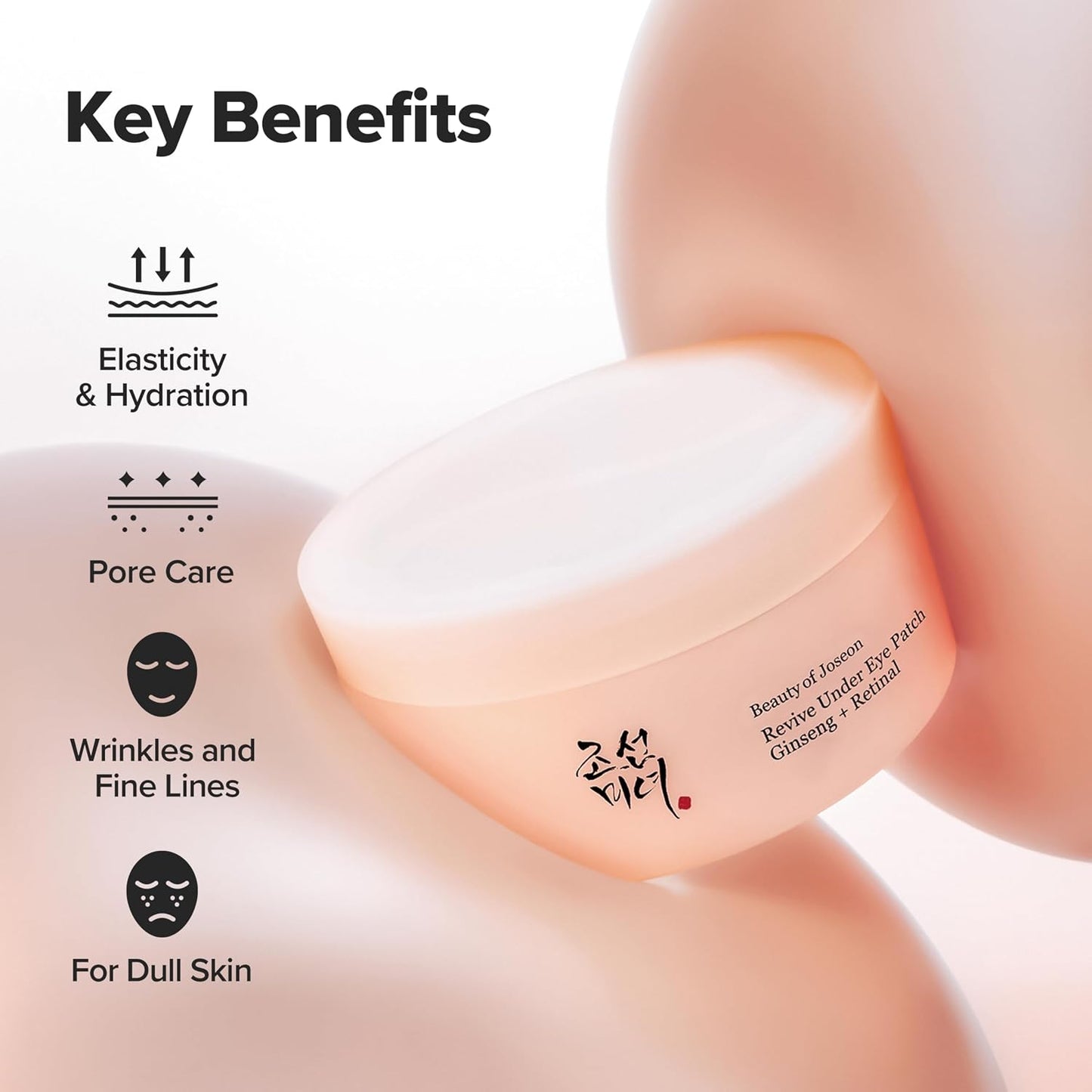 HotBeauty of Joseon Revive Under Eye Patch with Retinal and Ginseng, for Puffy Eyes, Fine Lines and Wrinkles, Collagen, Peptide, Adenosine and Bakuchiol, for All Skin Types, 60 Sheets, 30 Pairs