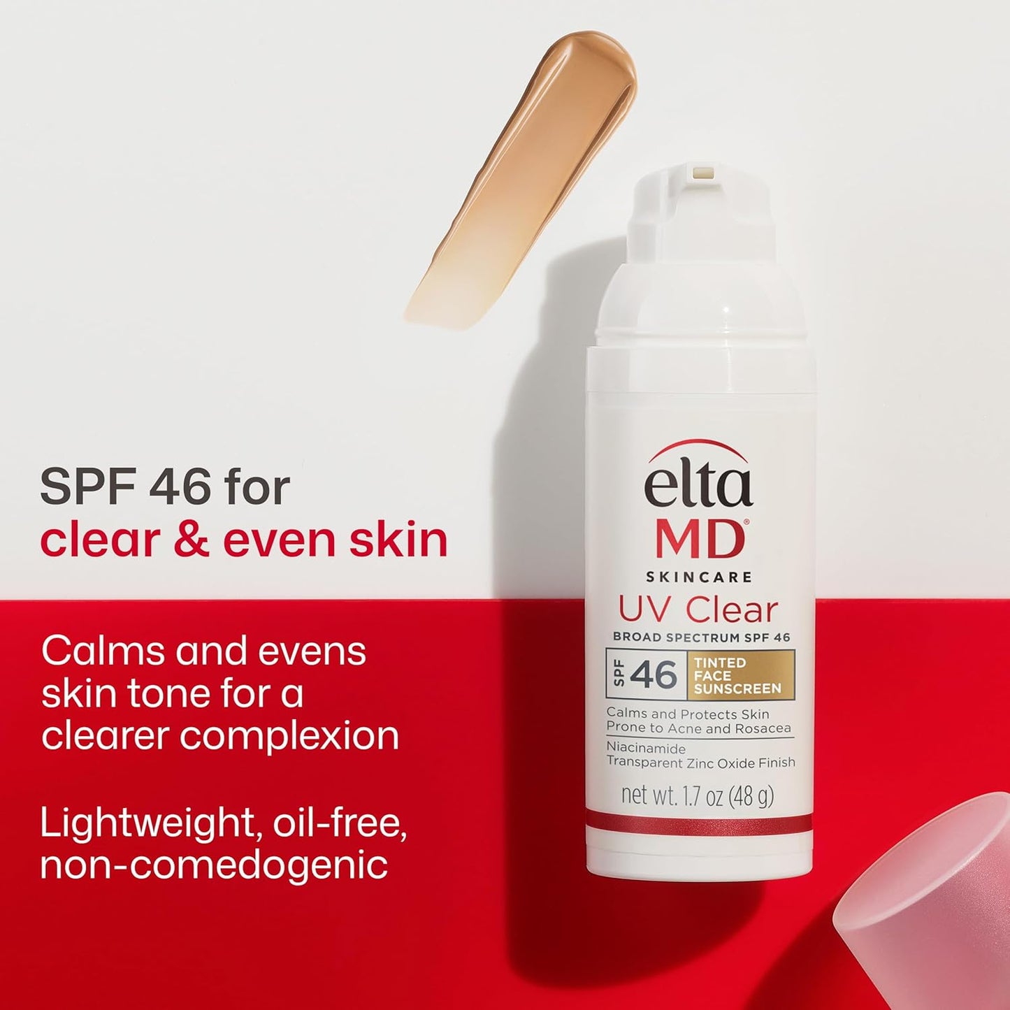 HotEltaMD UV Clear Face Sunscreen SPF, Oil-Free Sunscreen with Zinc Oxide, Dermatologist Recommended