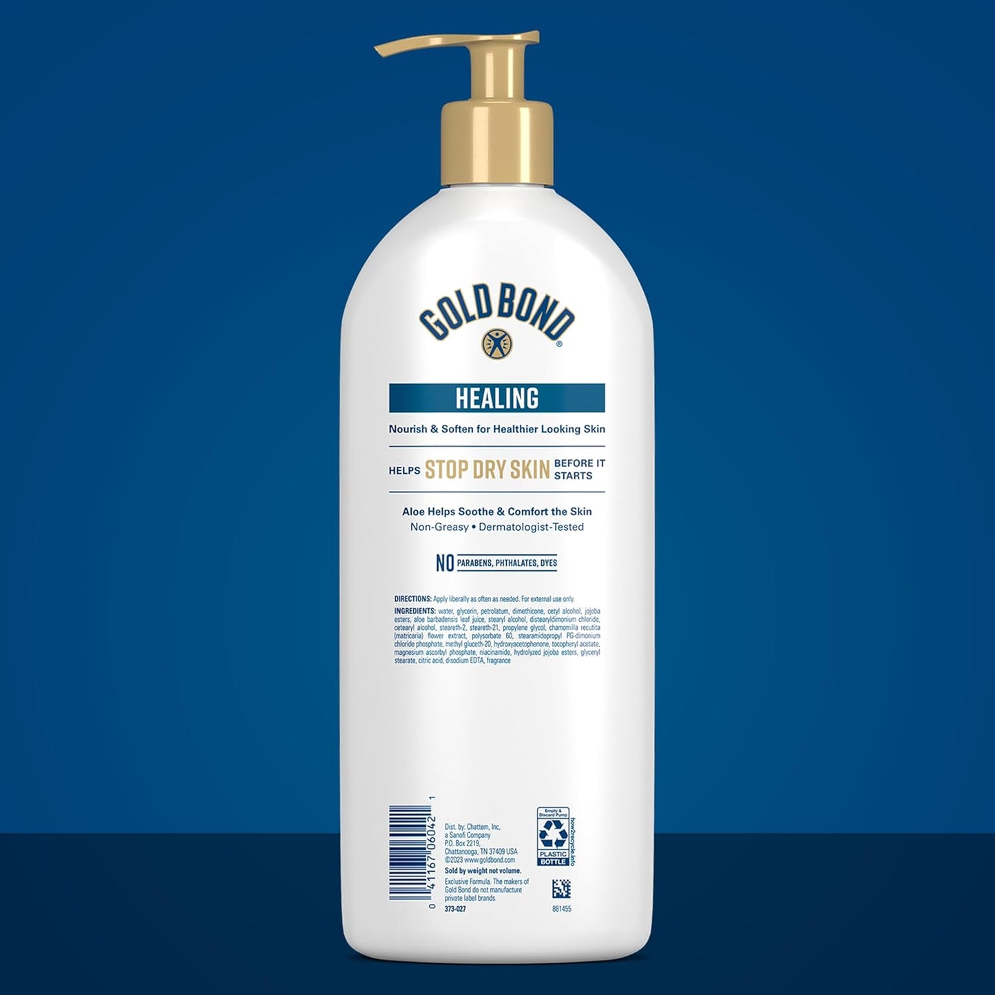 HotGold Bond Healing Hydrating Body Lotion with Aloe, Moisturizer for Dry to Extra Dry Skin, 24-HR Hydration to Soothe & Comfort, Non-Greasy, Dermatologist-Tested, Light Scent, 24 Oz Family Size Pump