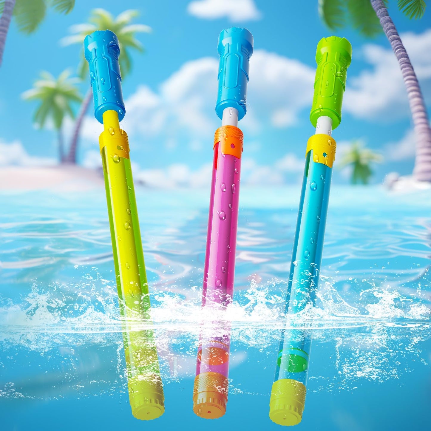 Hot Water Gun Squirt Toys for Kids Adults: Shoot Up to 40 Feet - Outdoor Super Blaster Water Guns for Kids Age 3-4-5-8-12 Bulk - Fun Water Squirter Toy for Swimming Pool Beach Summer Outside Party Games