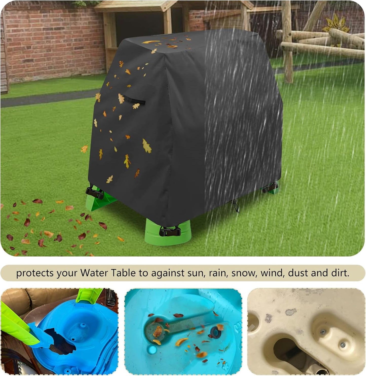 HotKids Water Table Cover Fit Rain Showers Splash Pond Water Table,Waterproof Dust Proof Anti-UV Outdoor Toys Cover-Cover only