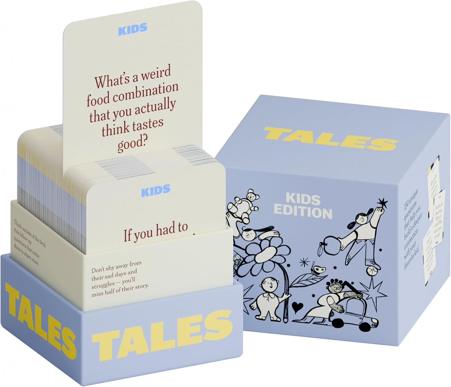 HotTALES 150 Conversation Cards, Perfect for Dinners, Road Trips, Classrooms & Game Nights, Gifts & Gatherings, Conversation Starters to Spark Creativity (Kids Edition)